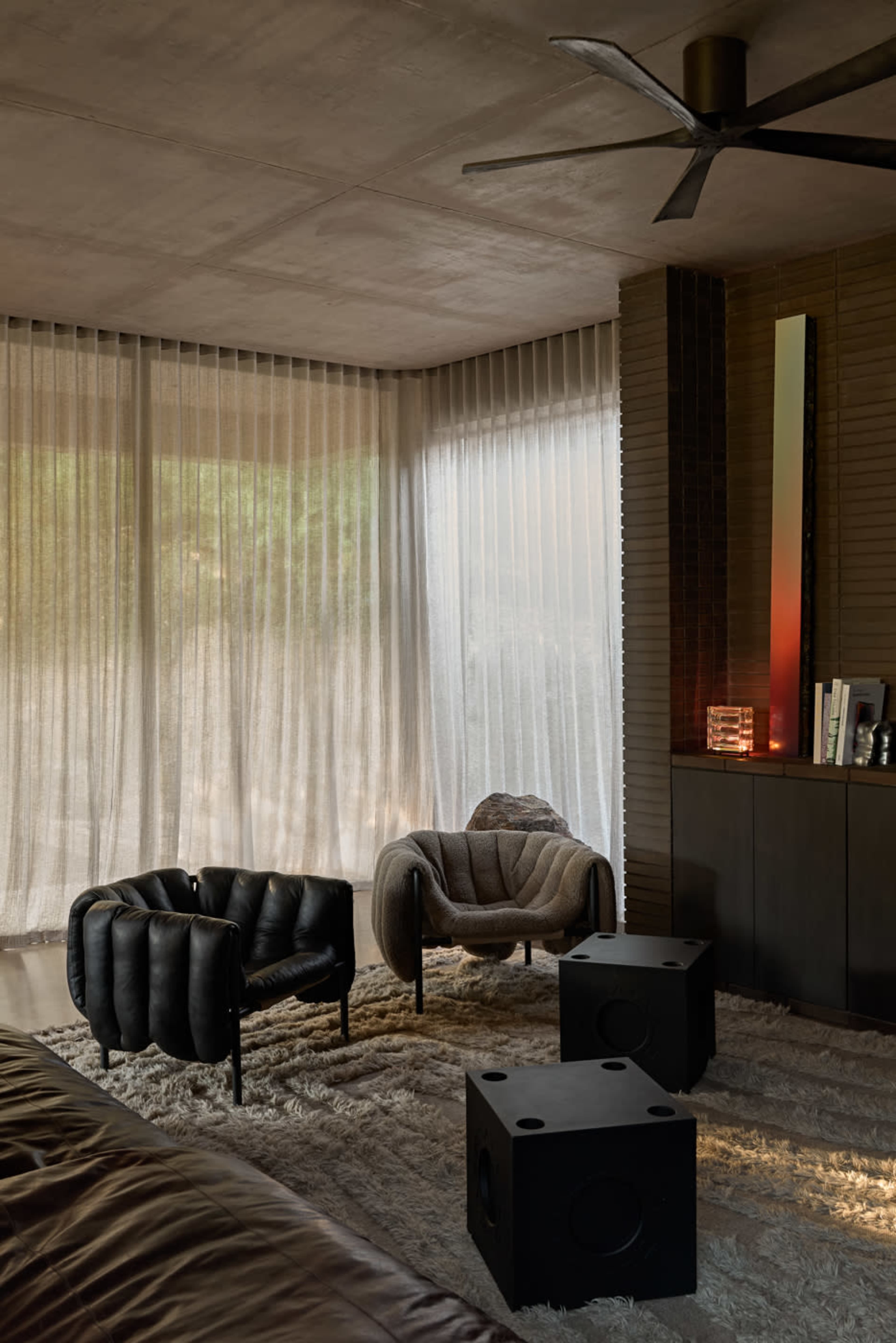 A private secluded brutalist home engulfed by native landscape and a natural pool Image in Wembley Downs, Wembley Downs, WA