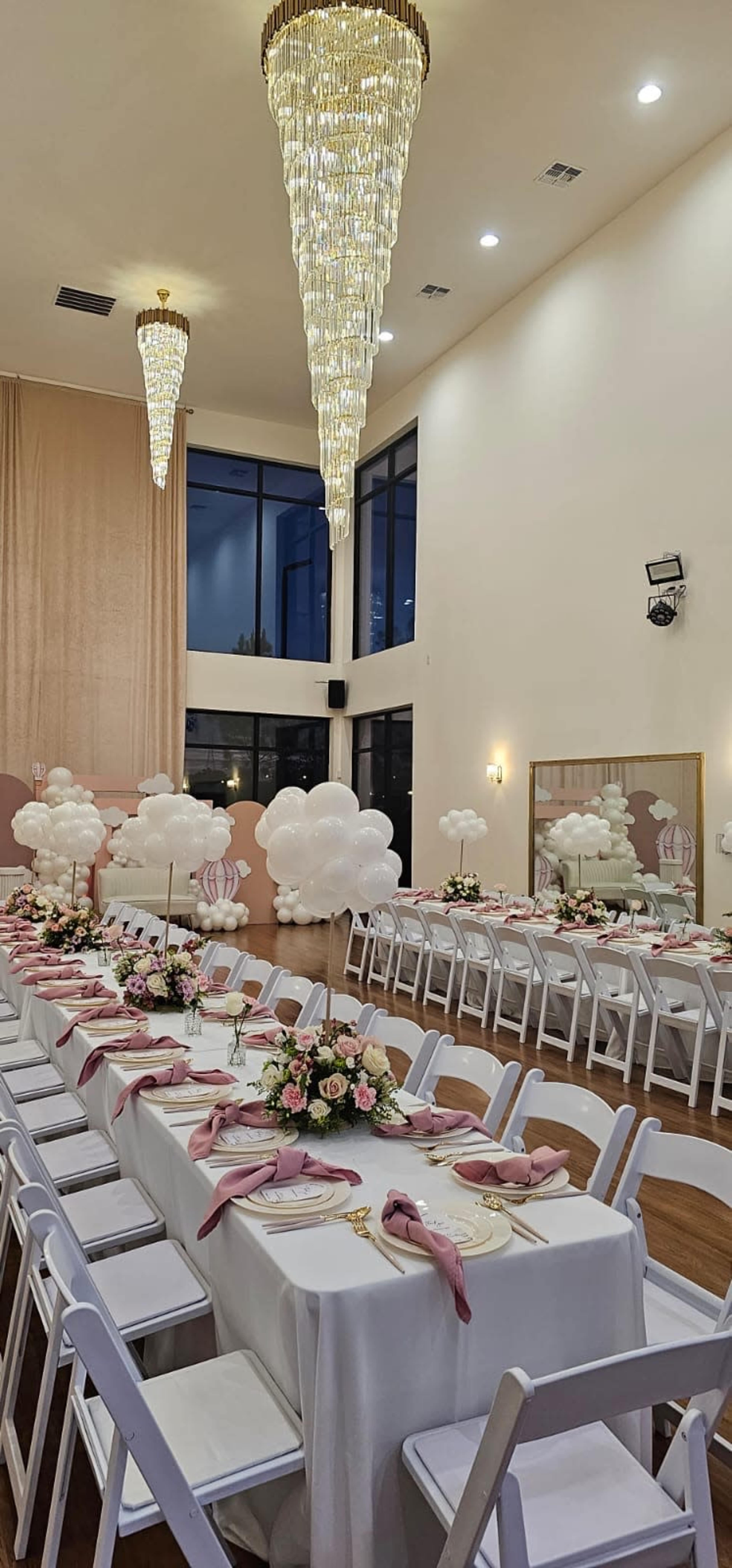 Elegant High-Ceiling Ballroom with Grand Chandeliers in Katy Image in Ricefield Village, Katy, TX