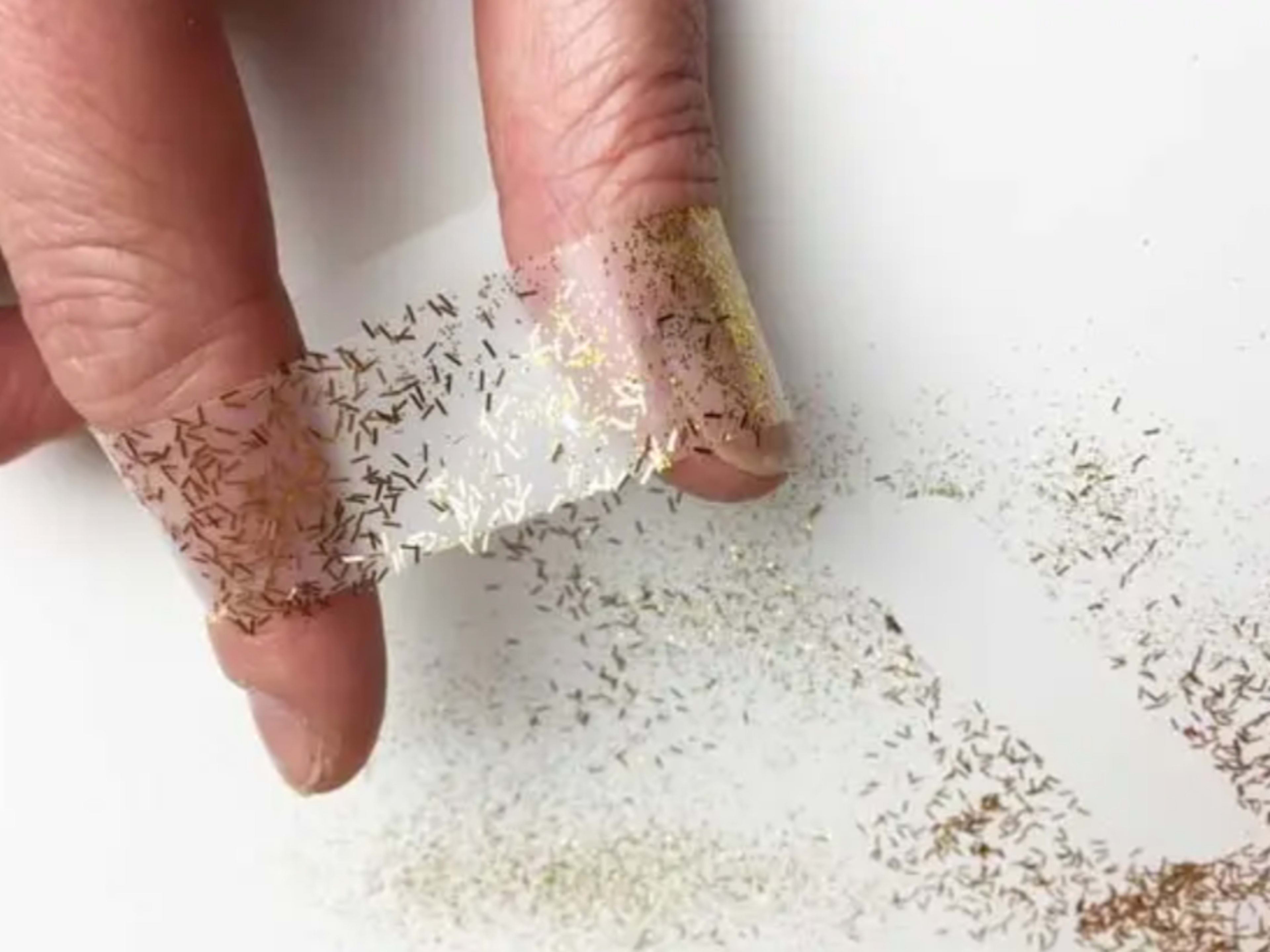 Use of glitter/confetti/feathers/moss/paint
