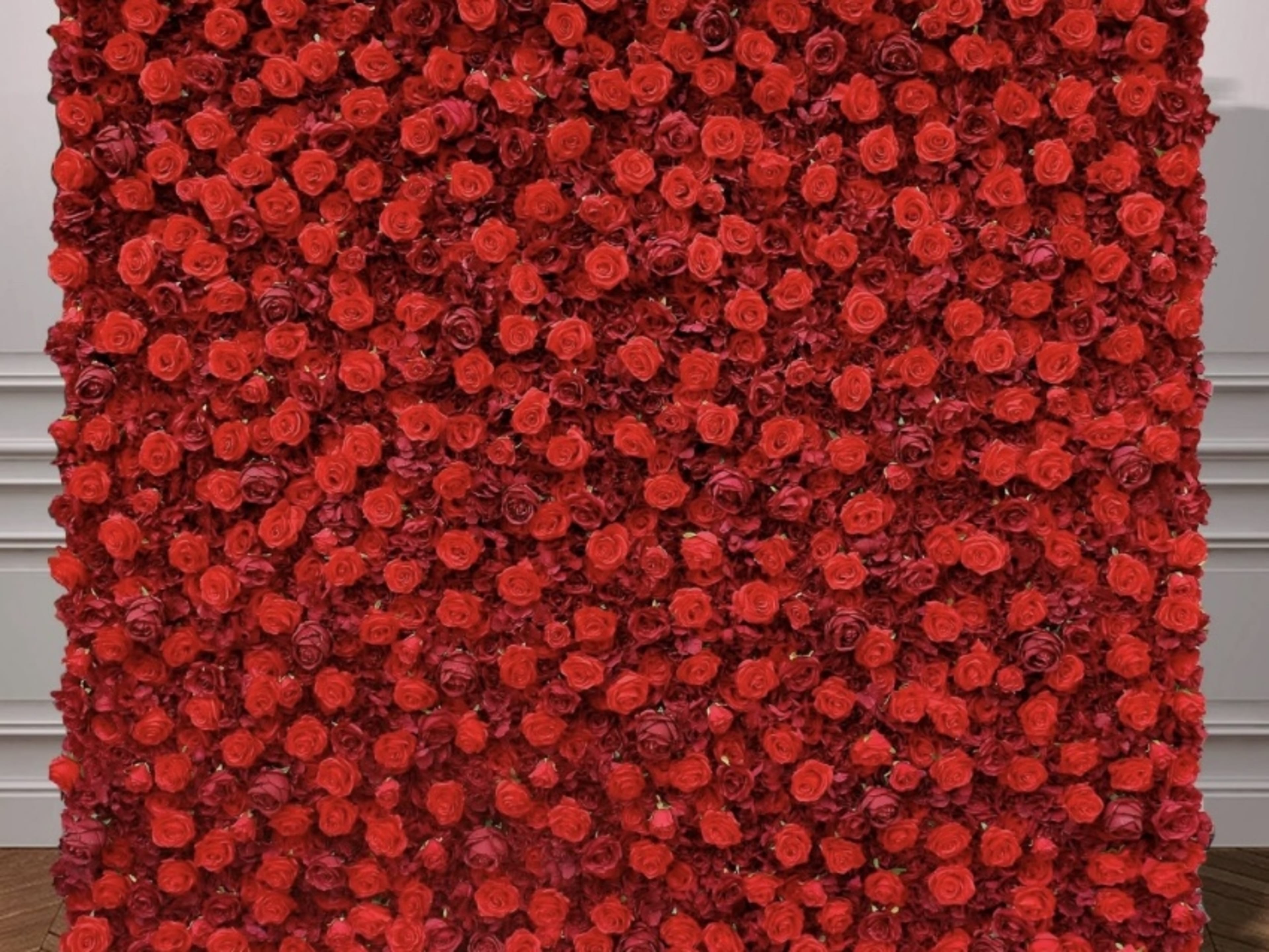 Vibrant Red Floral Wall | Luxury Photo Backdrop