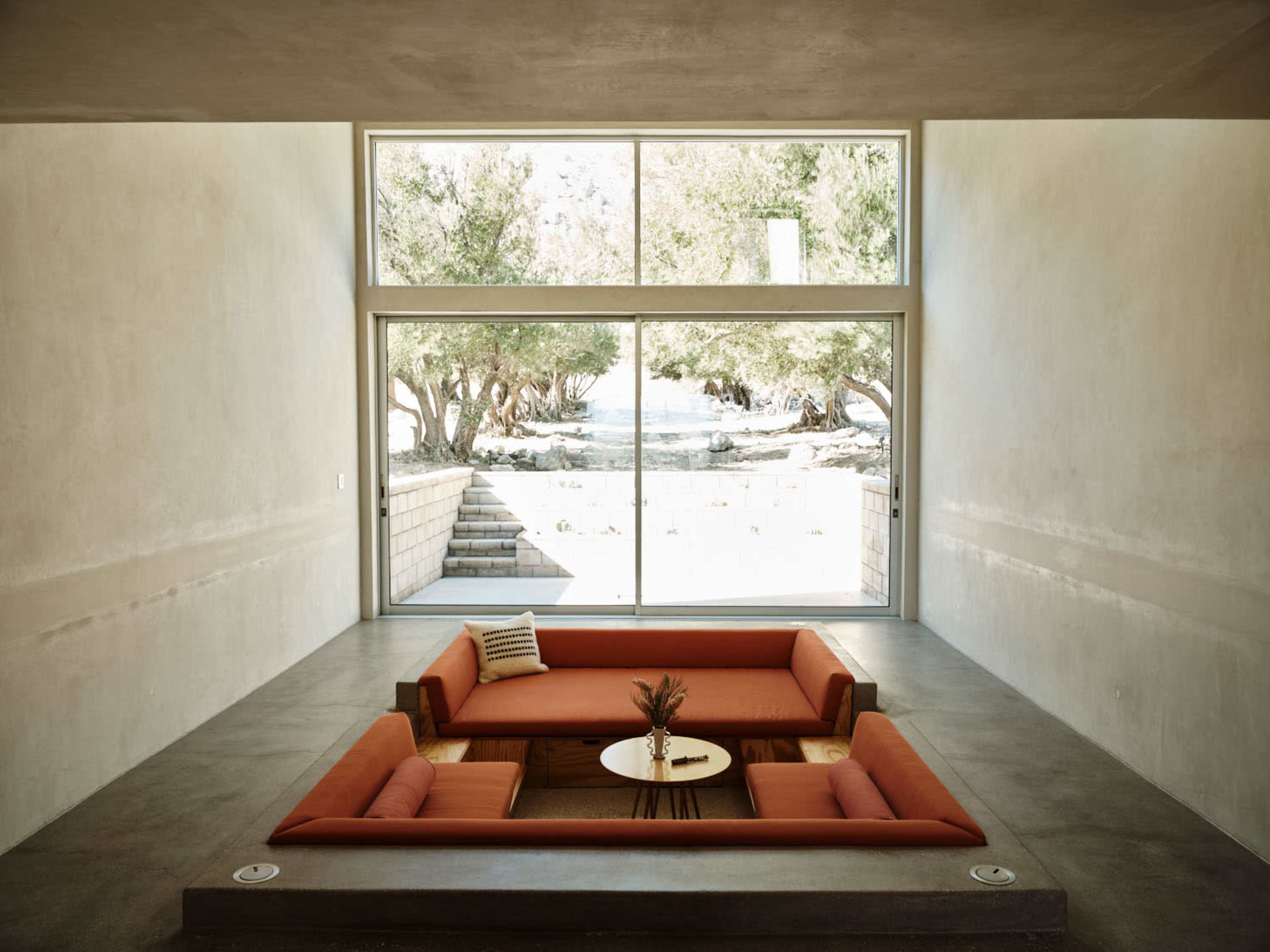 brutalist desert house in an olive grove with mountain views Image in , Whitewater, CA
