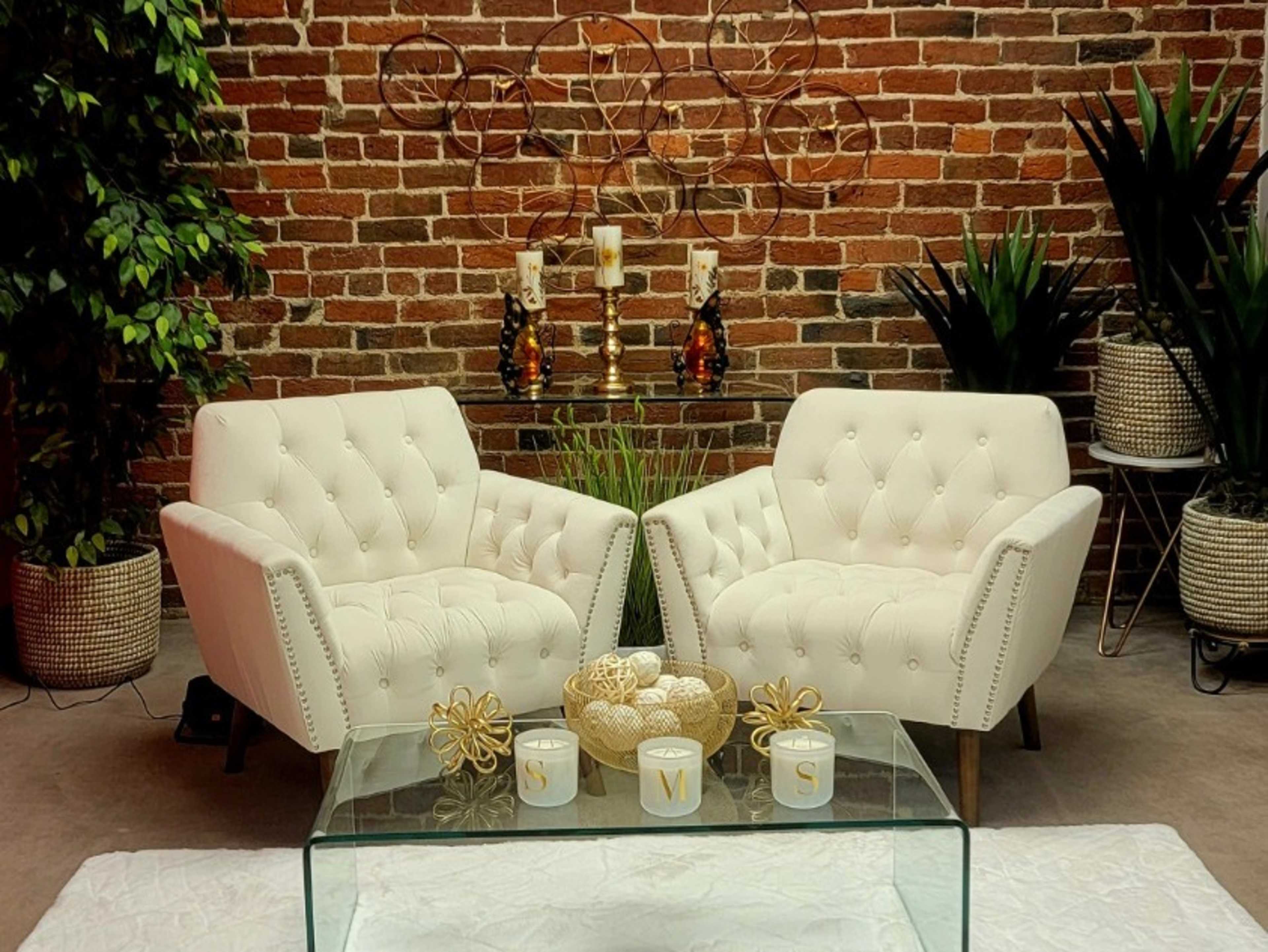 Brick Wall with Wall Art