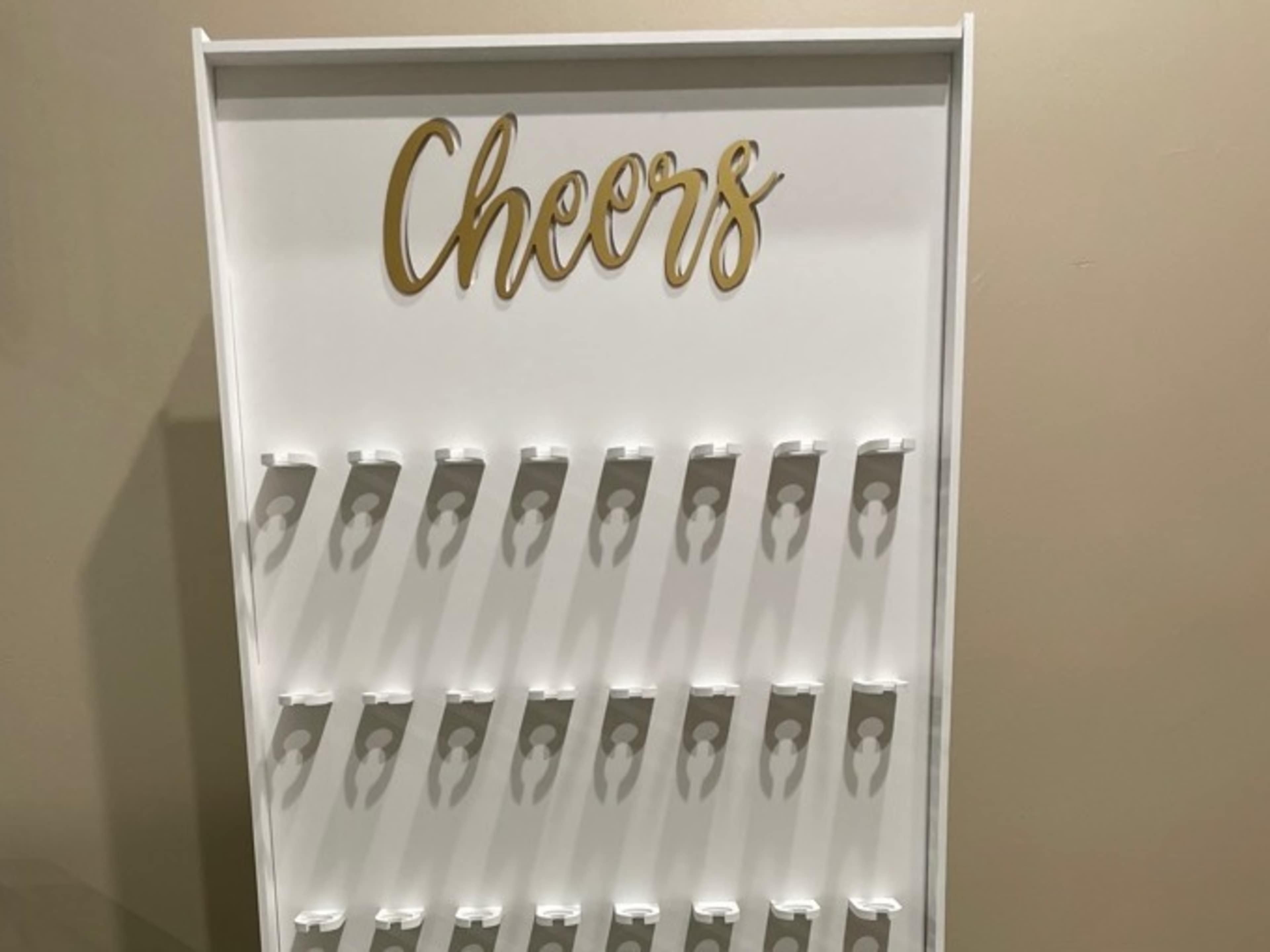 Champagne wall with champagne flutes