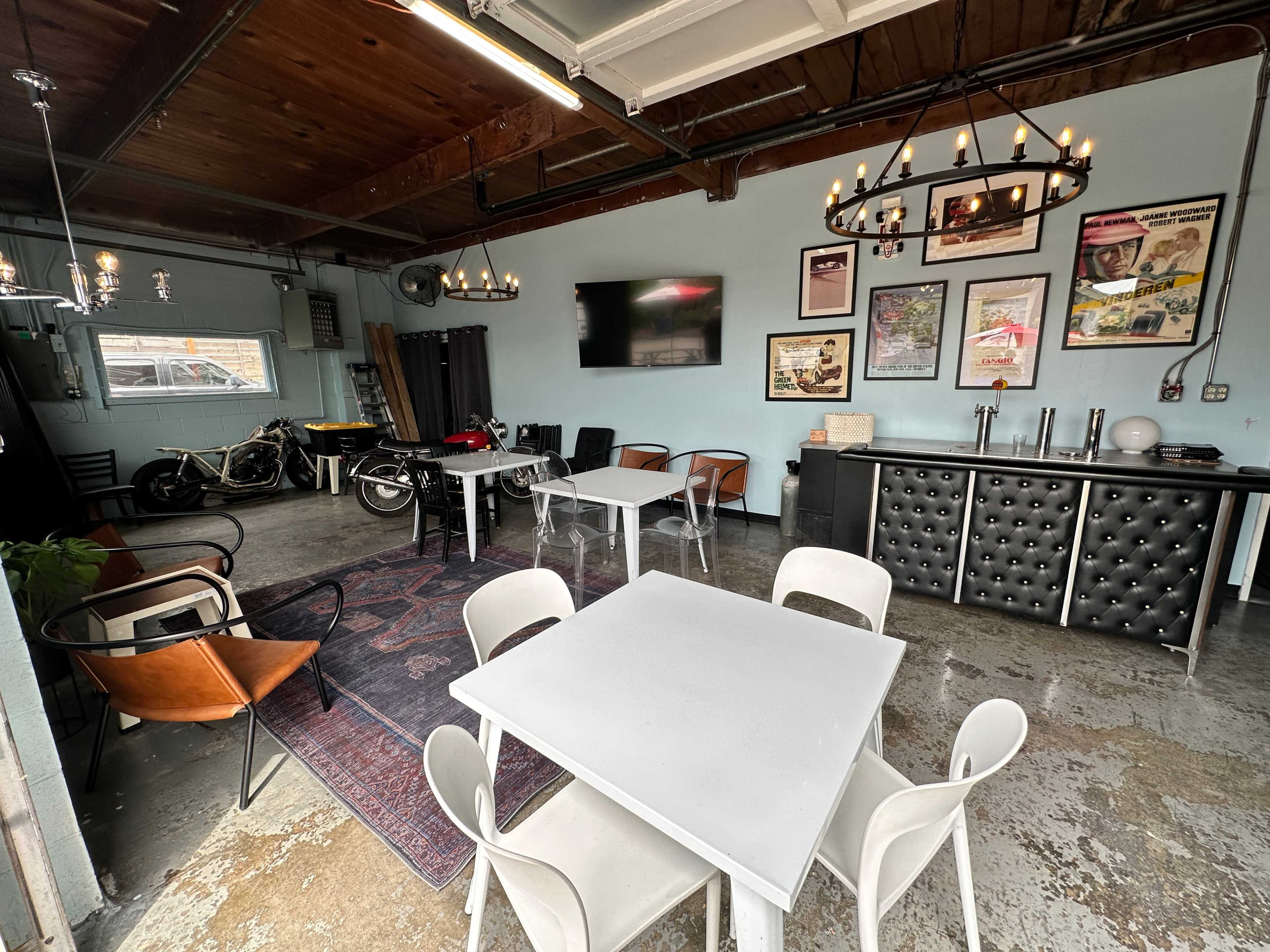 Cafe and Tavern in historic motorcycle service center. Image in Greenwood, Seattle, WA