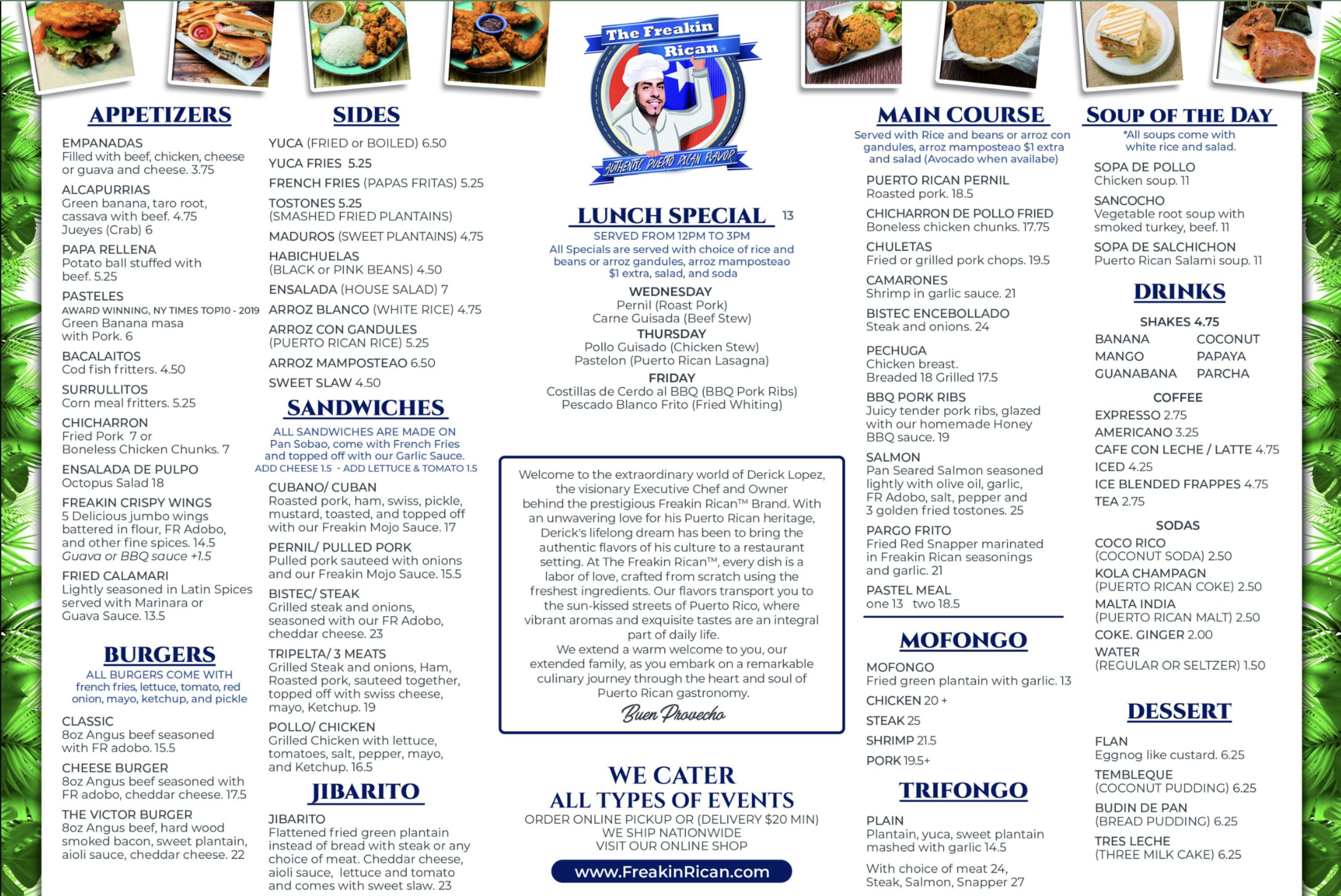 Menu offerings