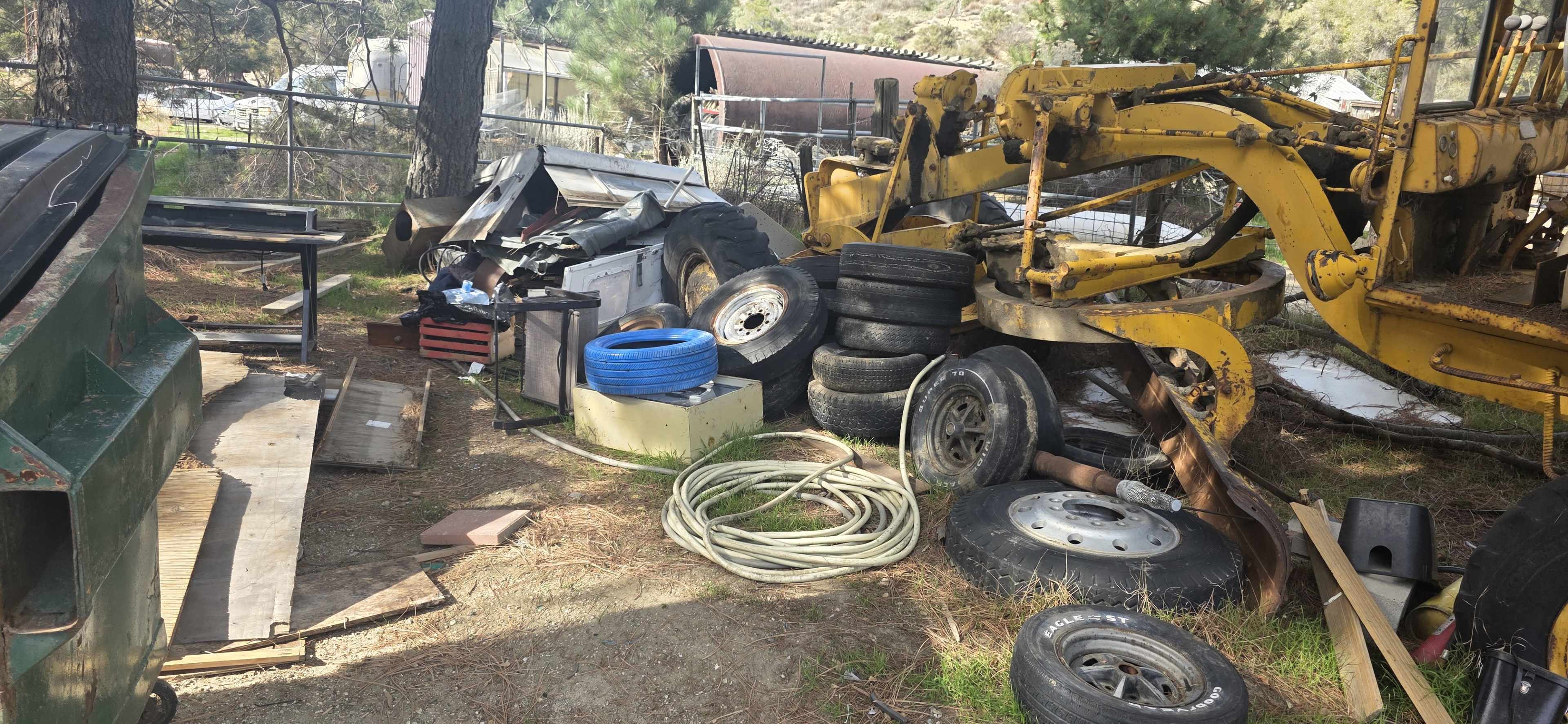 Big Yellow Grader Tractor – Rusted Ranch Relic Image in Leona Valley, Leona Valley, CA