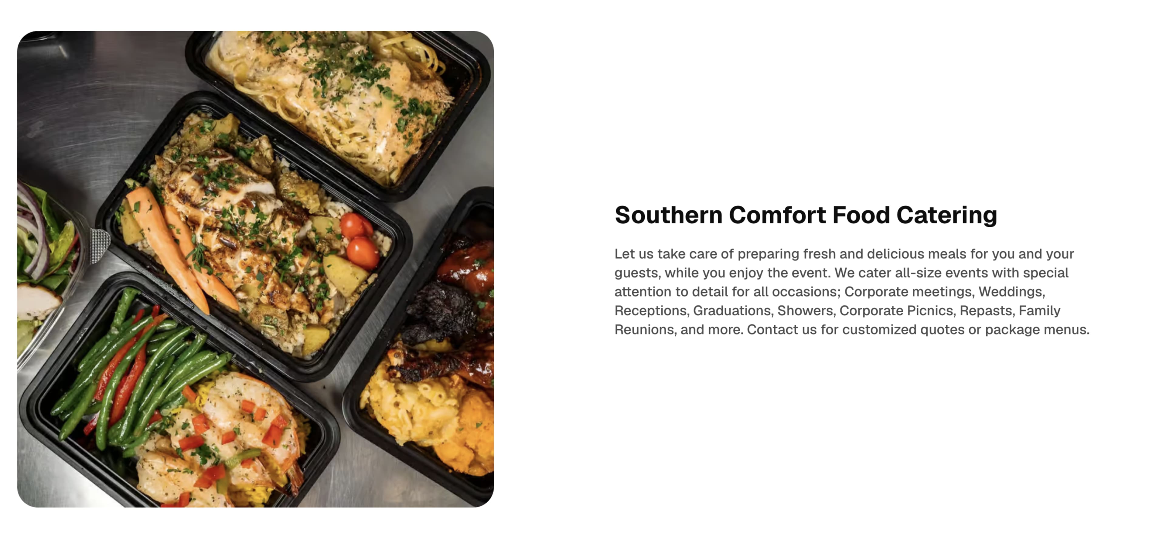 Menu offerings