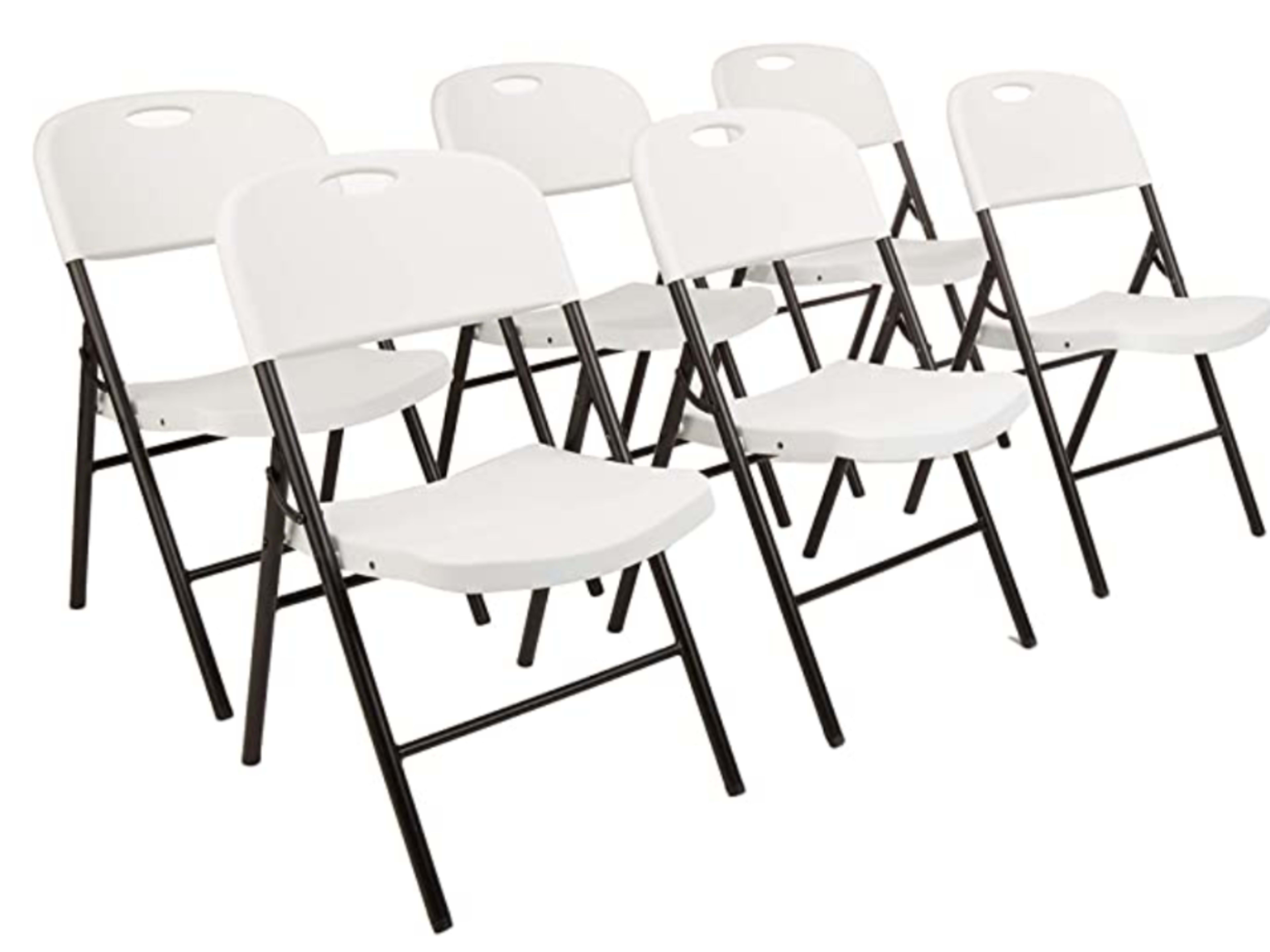 Basics Folding Plastic Chair, 350-Pound Capacity, 