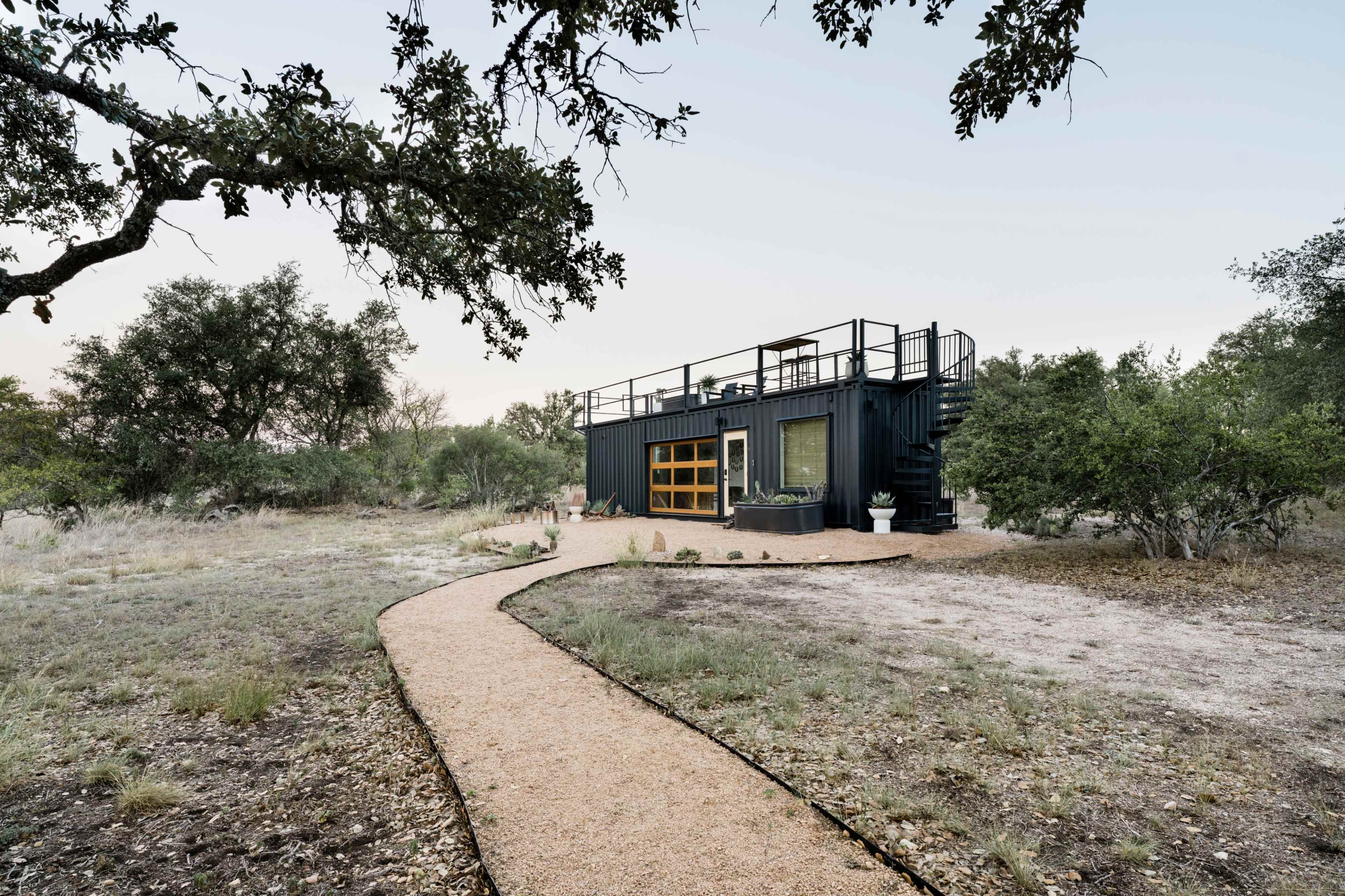 Modern Desert Shipping Container Home Image in , Johnson City, TX