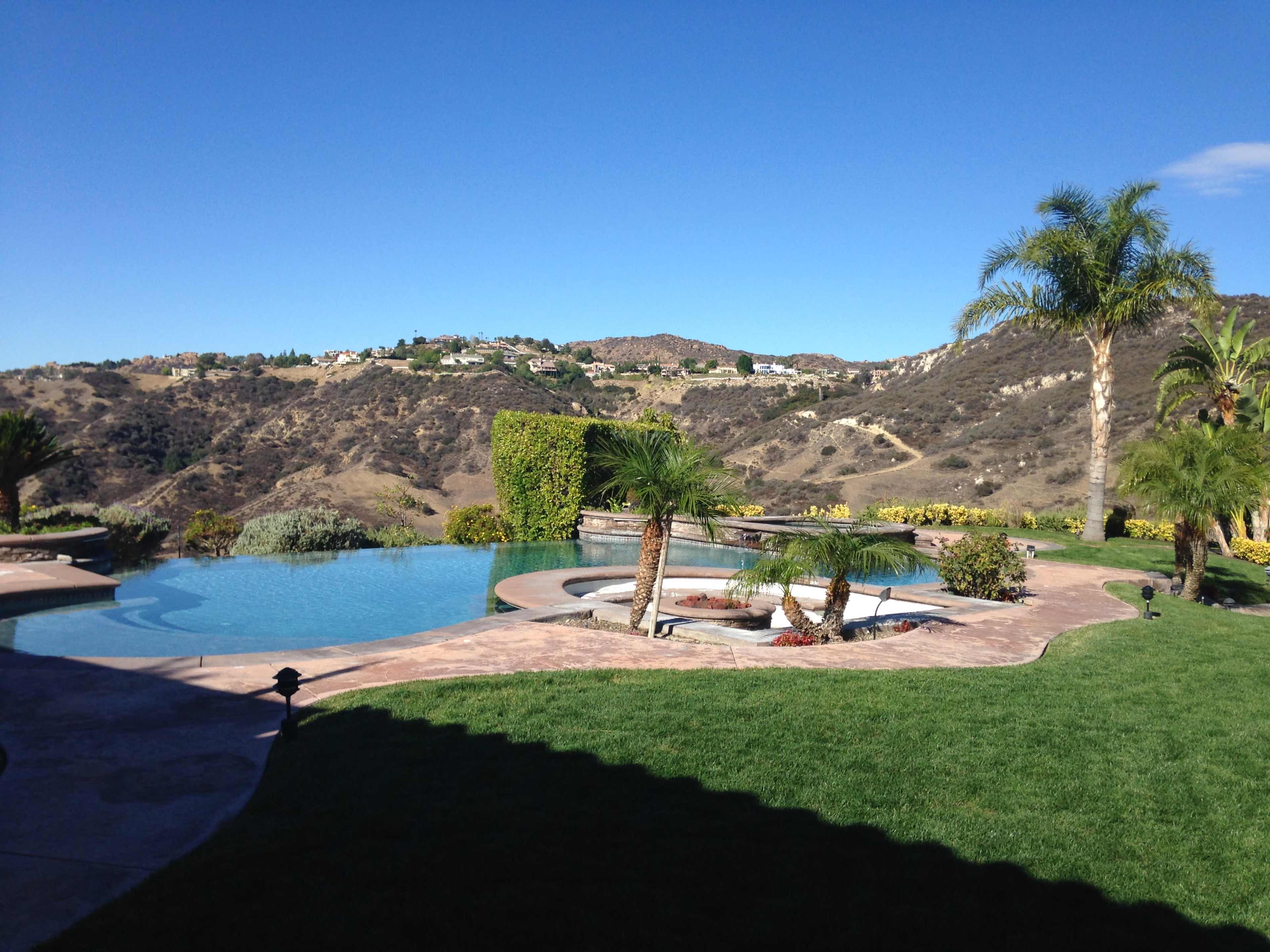 (Backyard only) Tropical Vibe Backyard with Half Basketball Court Image in West Hills, West Hills, CA
