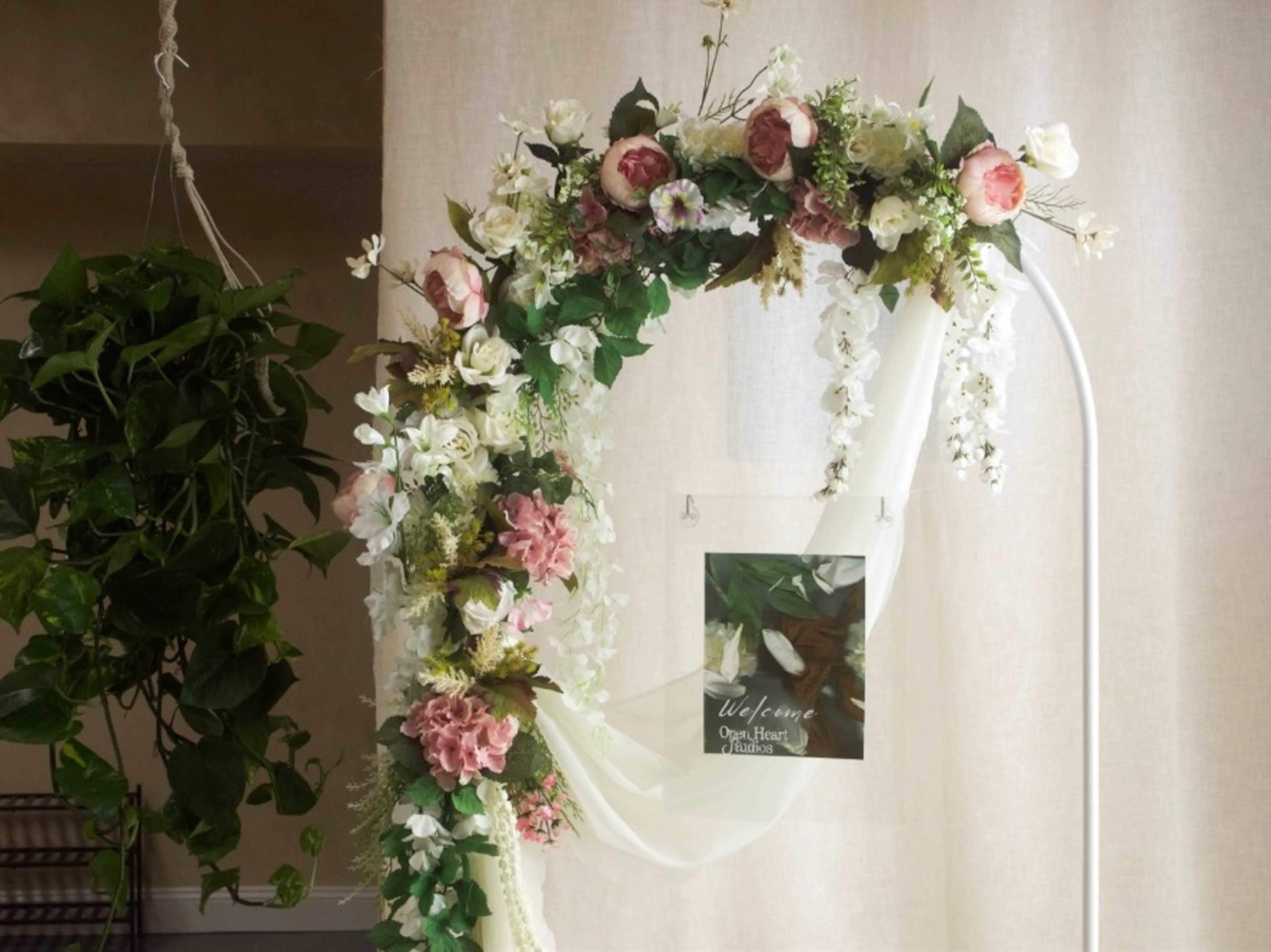 Silk Flower Arch with Acrylic Frame