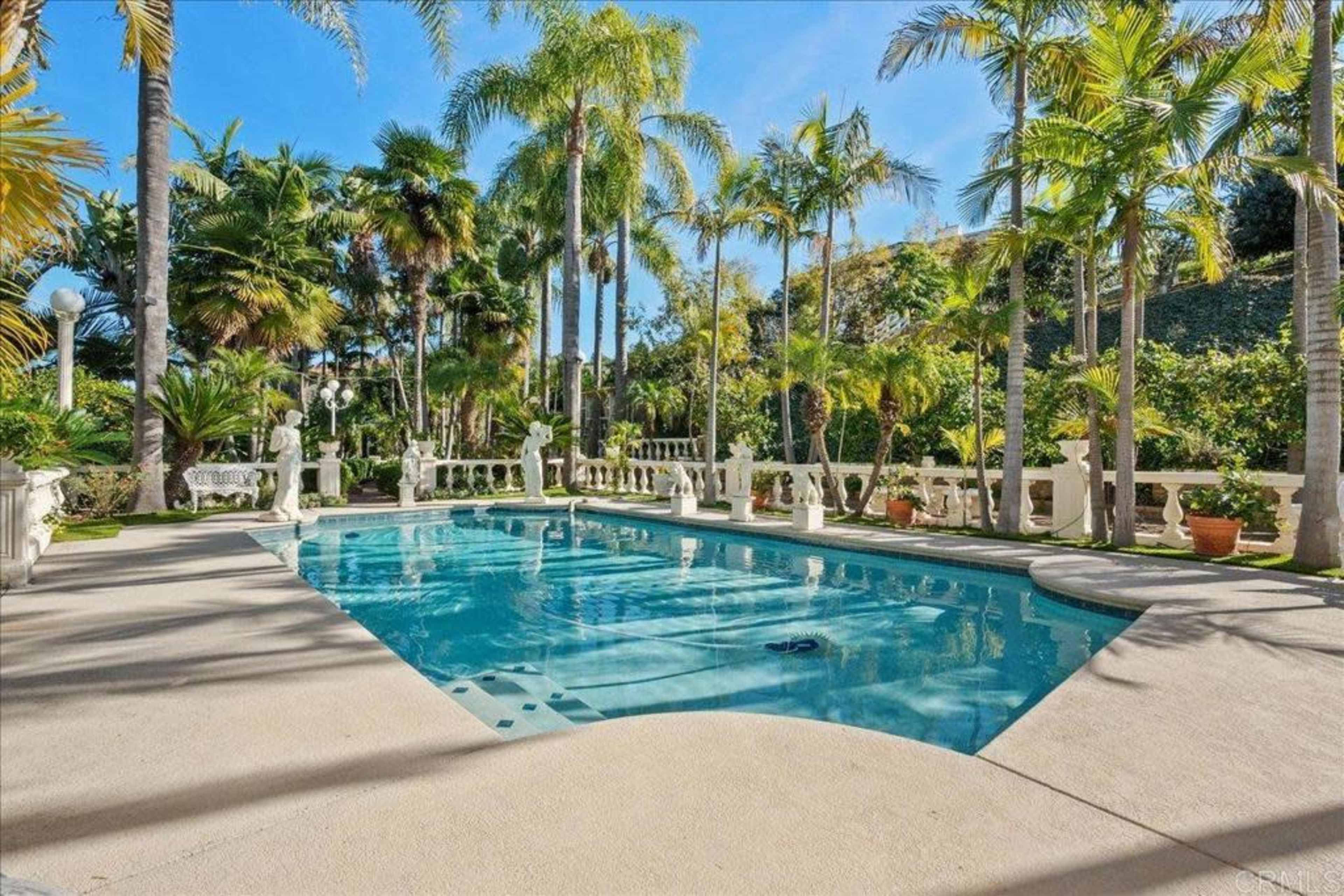 Elegant Outdoor Oasis with Lush Gardens, Pool, and Patios—Perfect for Daytime Events in Vista Image in , Vista, CA