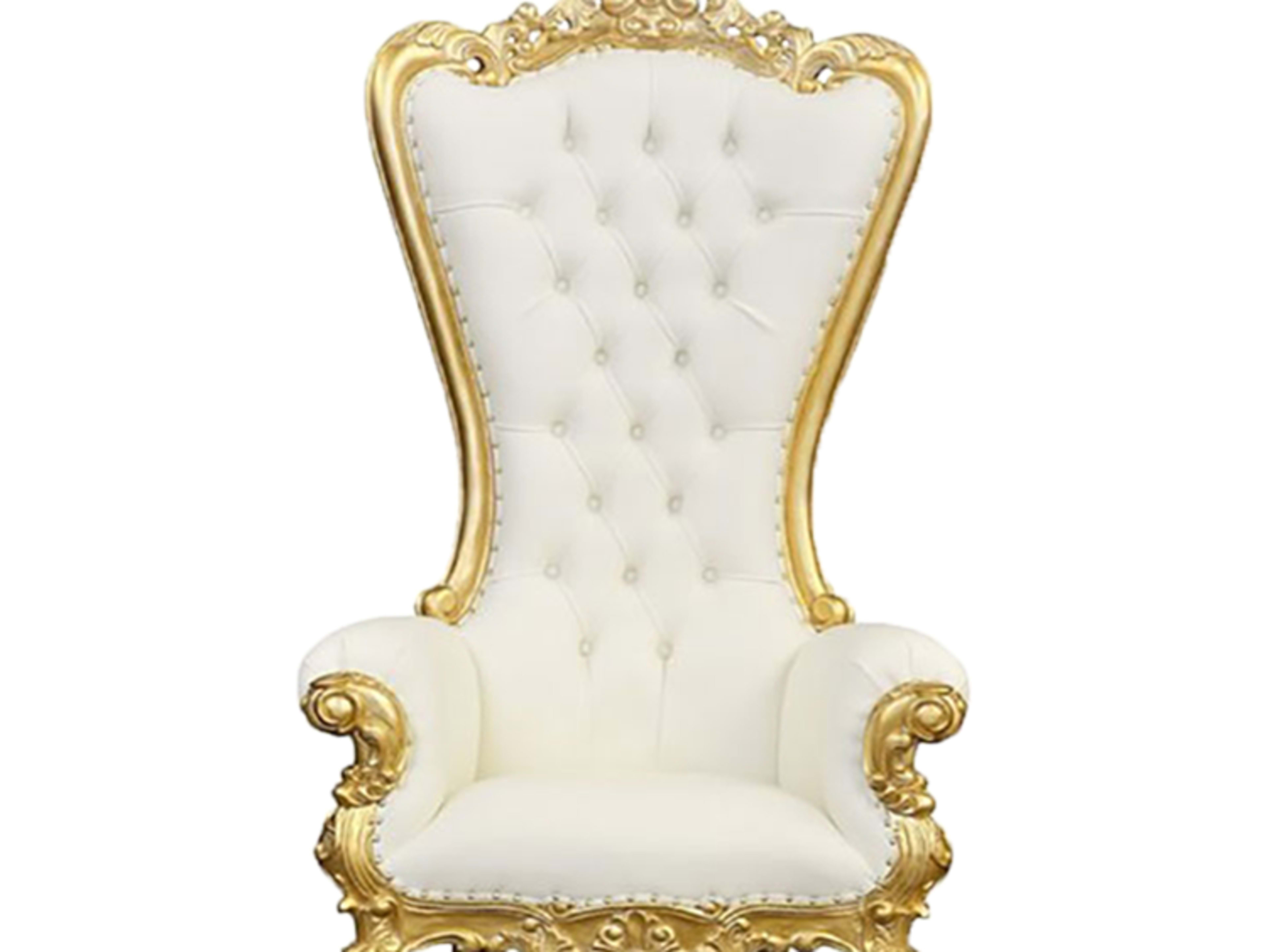 Throne Chair White & Gold
