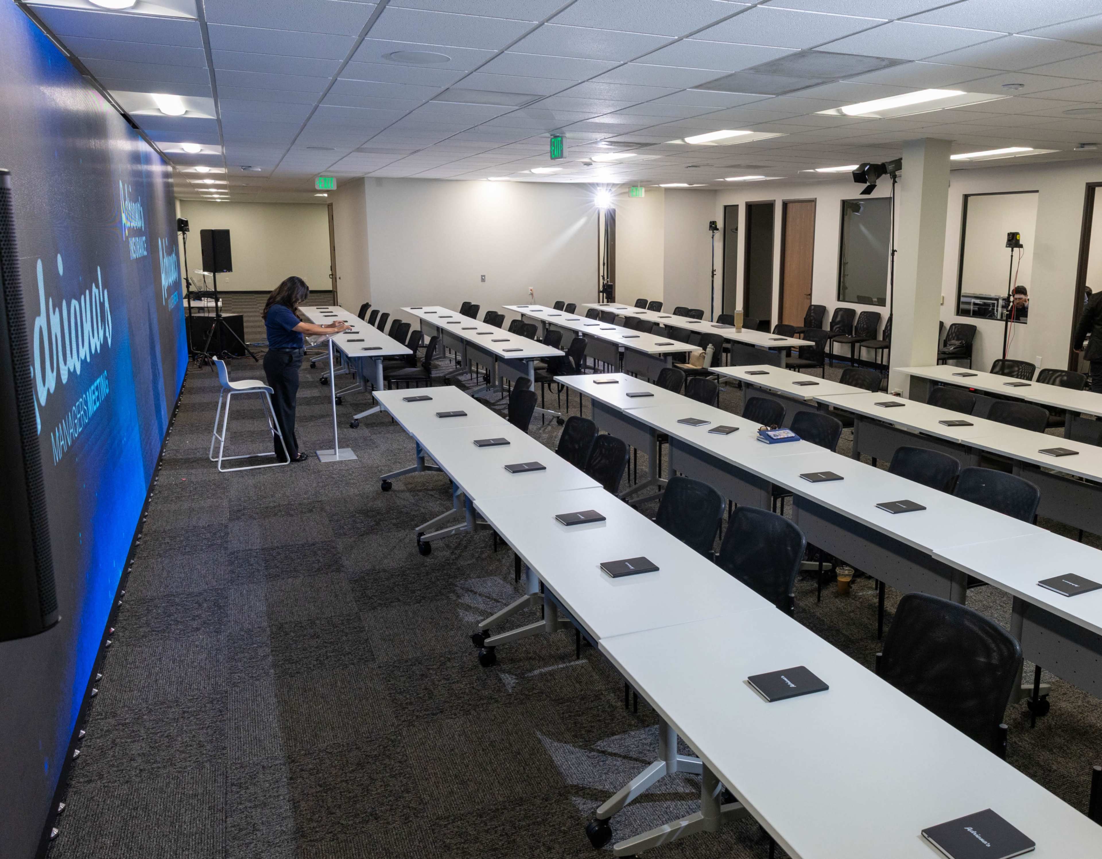 Modern Meeting Room with Massive LED Wall Display Image in Irvine Business Complex, Irvine, CA