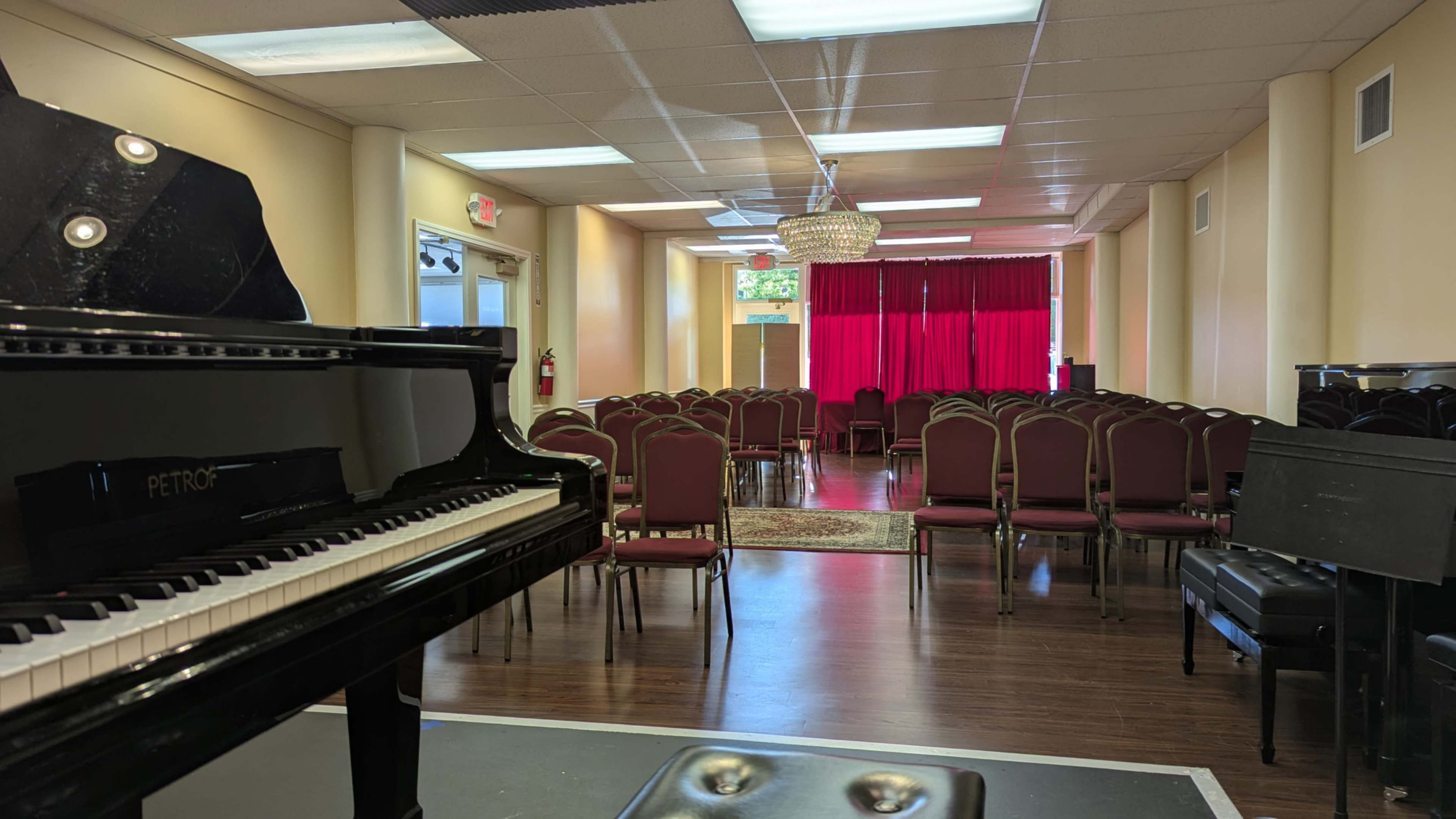 Elegant Recital Hall with Concert Grand Piano Image in Wilburton, Bellevue, WA