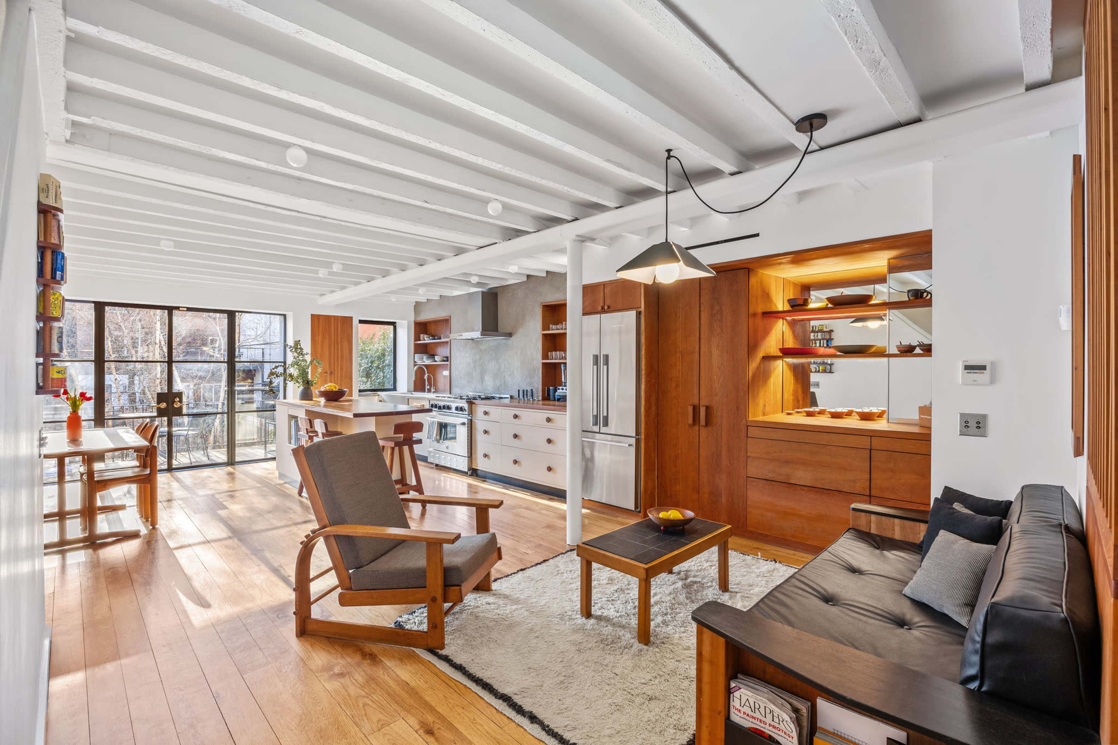 Beautiful Brownstone with All Custom Warm Wood Kitchen and Millwork, Wood Beam Ceilings, Green Garden and Plenty of Natural Light Image in Boerum Hill, BROOKLYN, NY