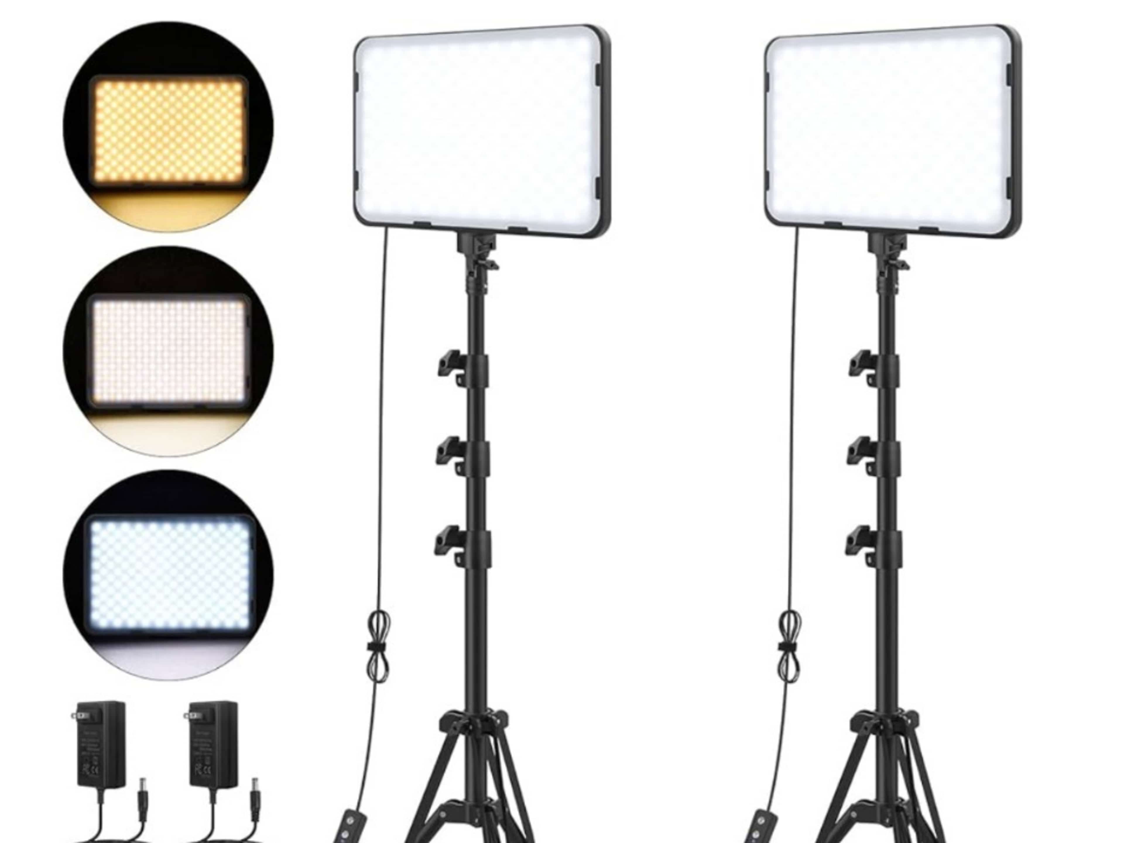 2 LED Studio Lights with Tripod Stand