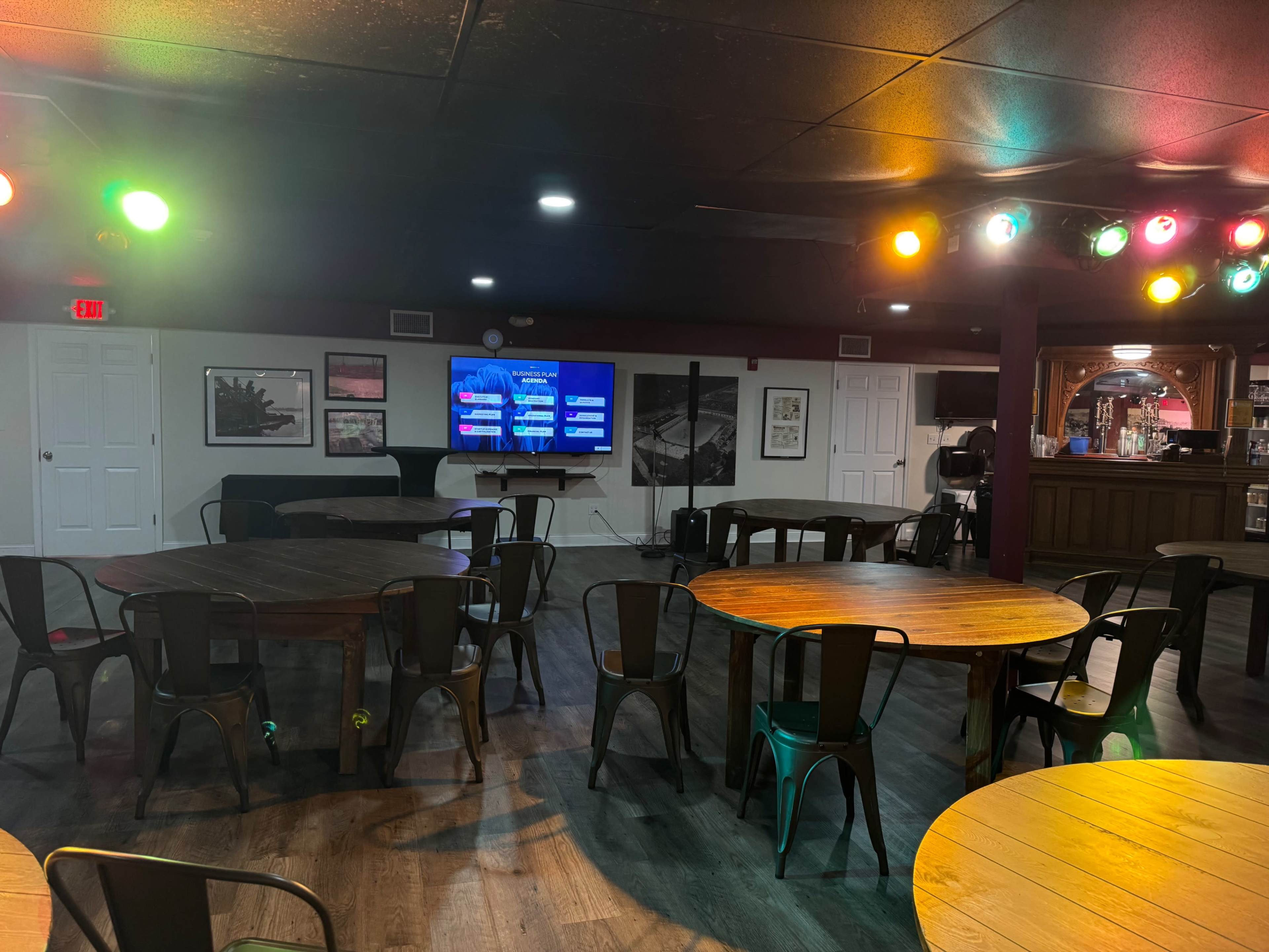 Intimate Downstairs space with 1848 Cincinnati Riverfront Mural by Charles Fontayne and William Porter Image in California, Cincinnati, OH