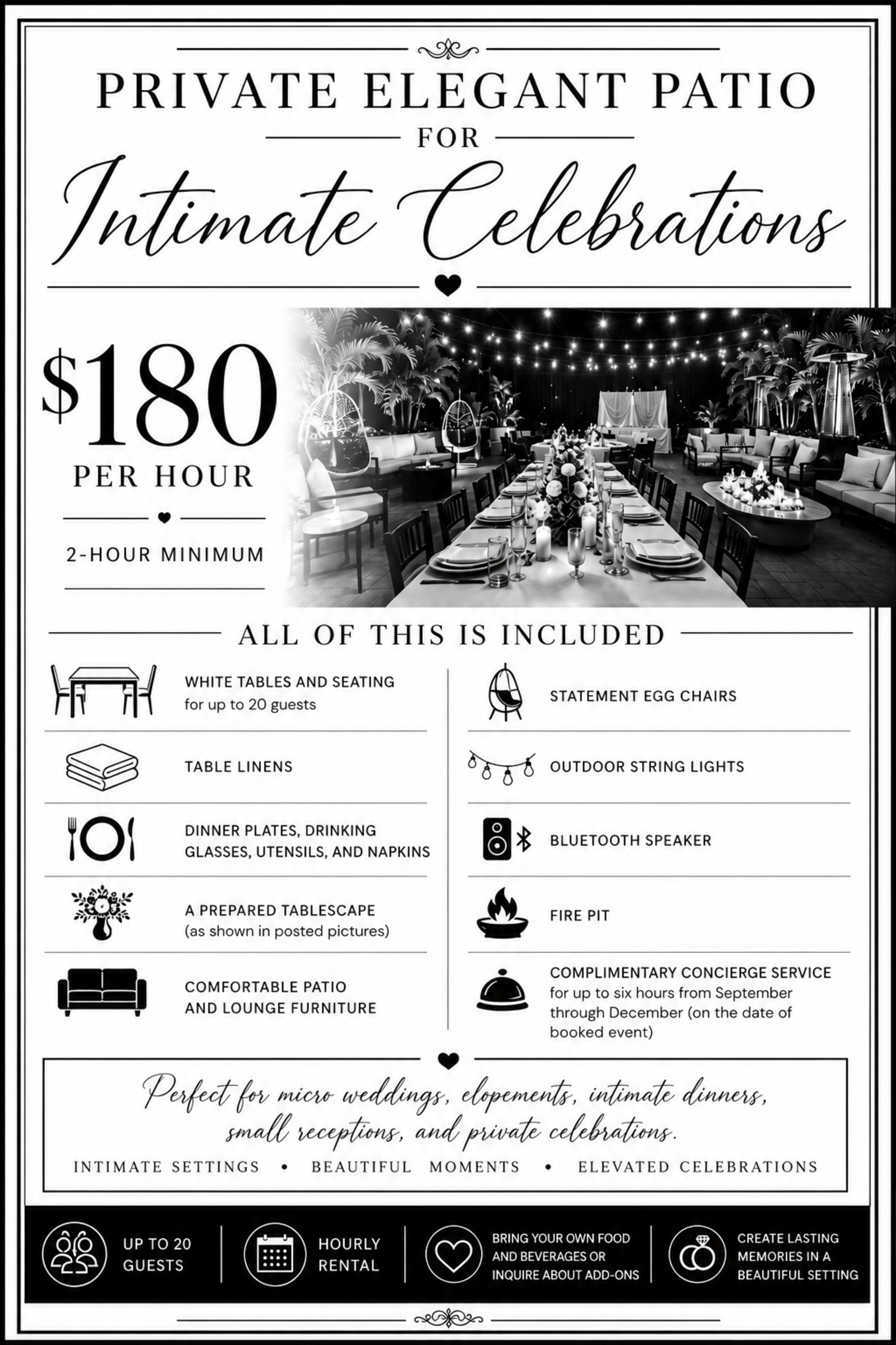 Elegant Private Outdoor Patio for Intimate Celebrations Image in Brandemere, Austell, GA