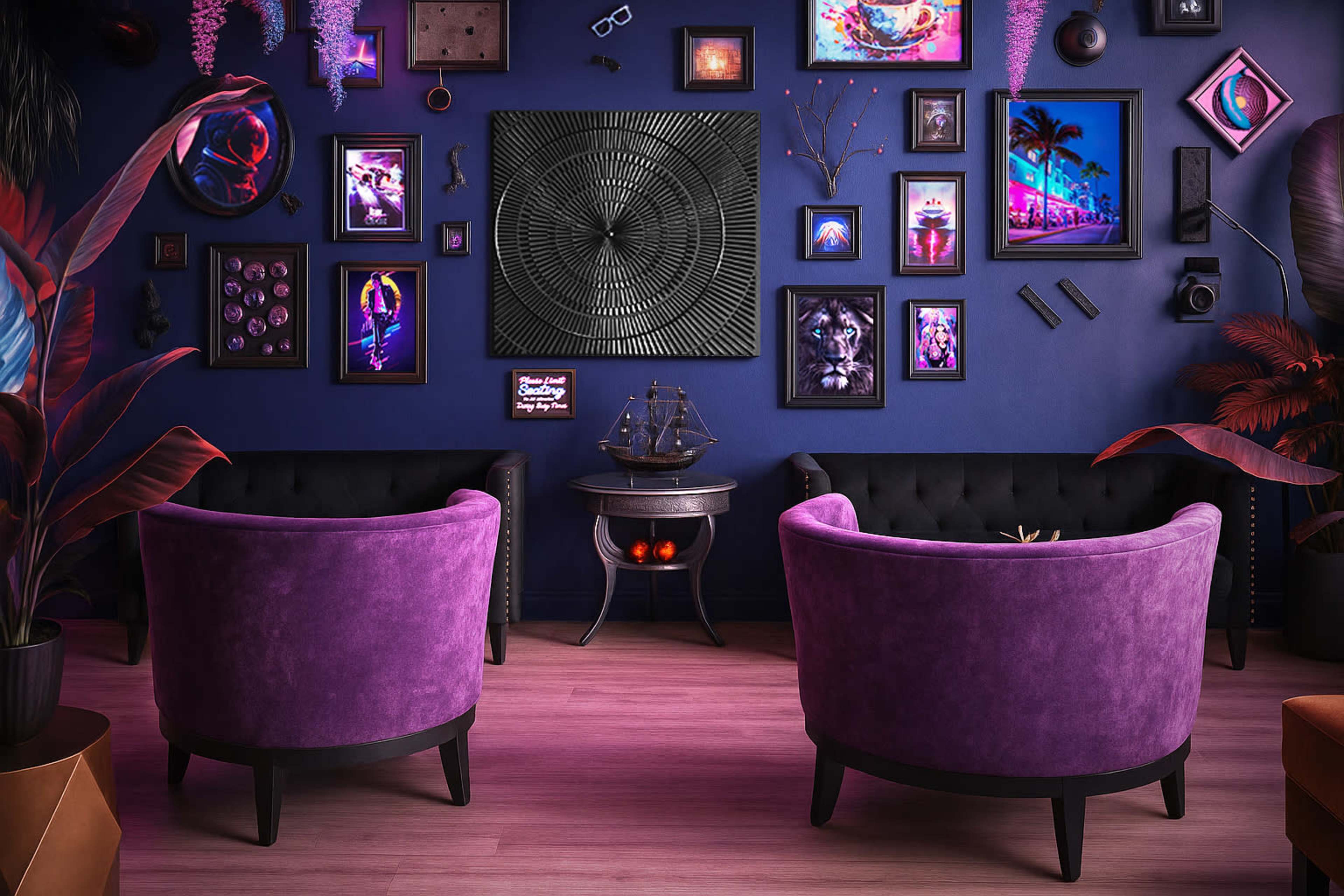 Retro Neon Café in Urban Port St. Lucie – Vibrant, Playful, and Photo-Ready Image in Port St. Lucie, Port Saint Lucie, FL