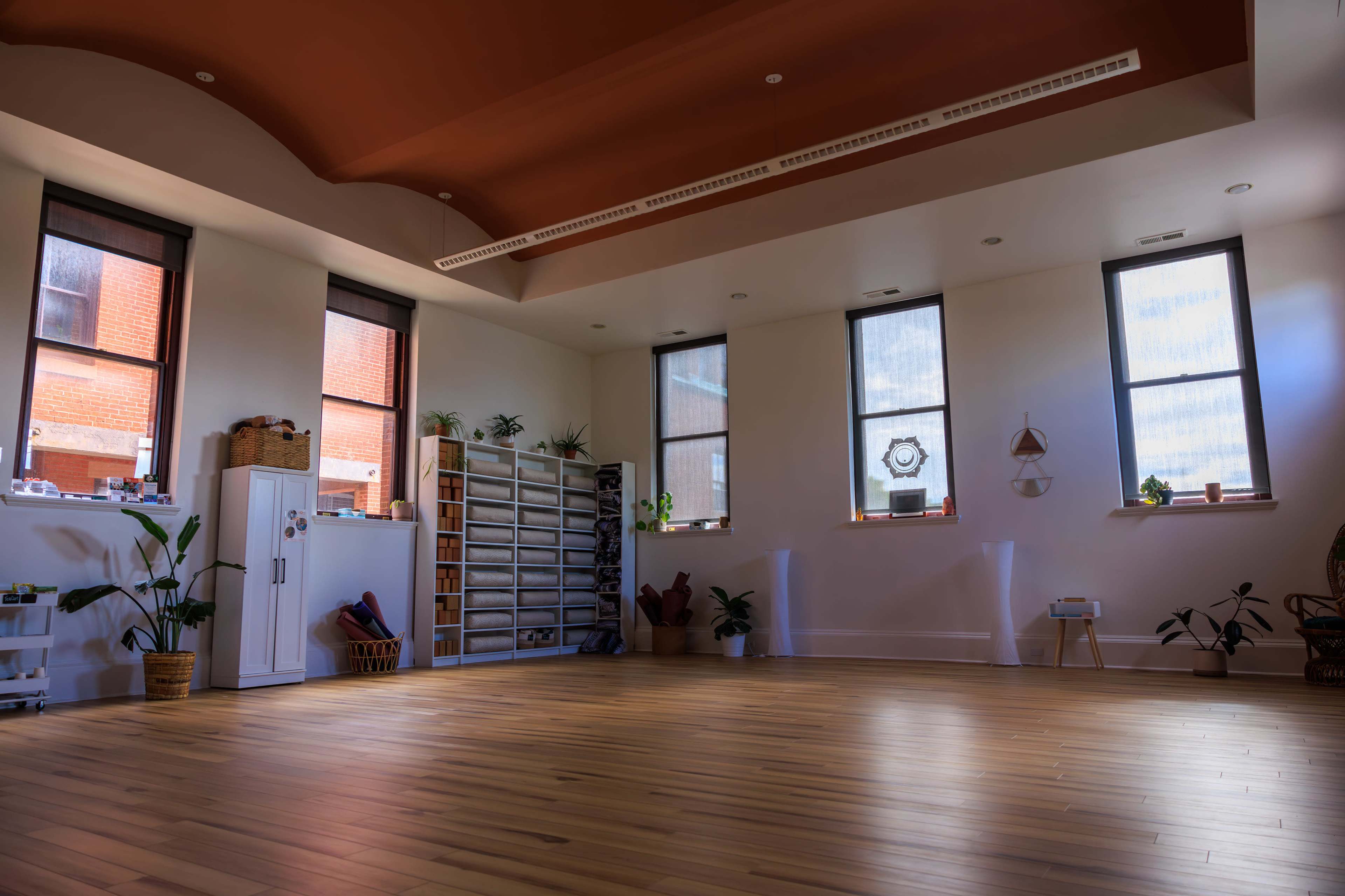 Light-Filled Yoga Studio in Hampden’s Historic Castle Image in Wyman Park, Baltimore, MD
