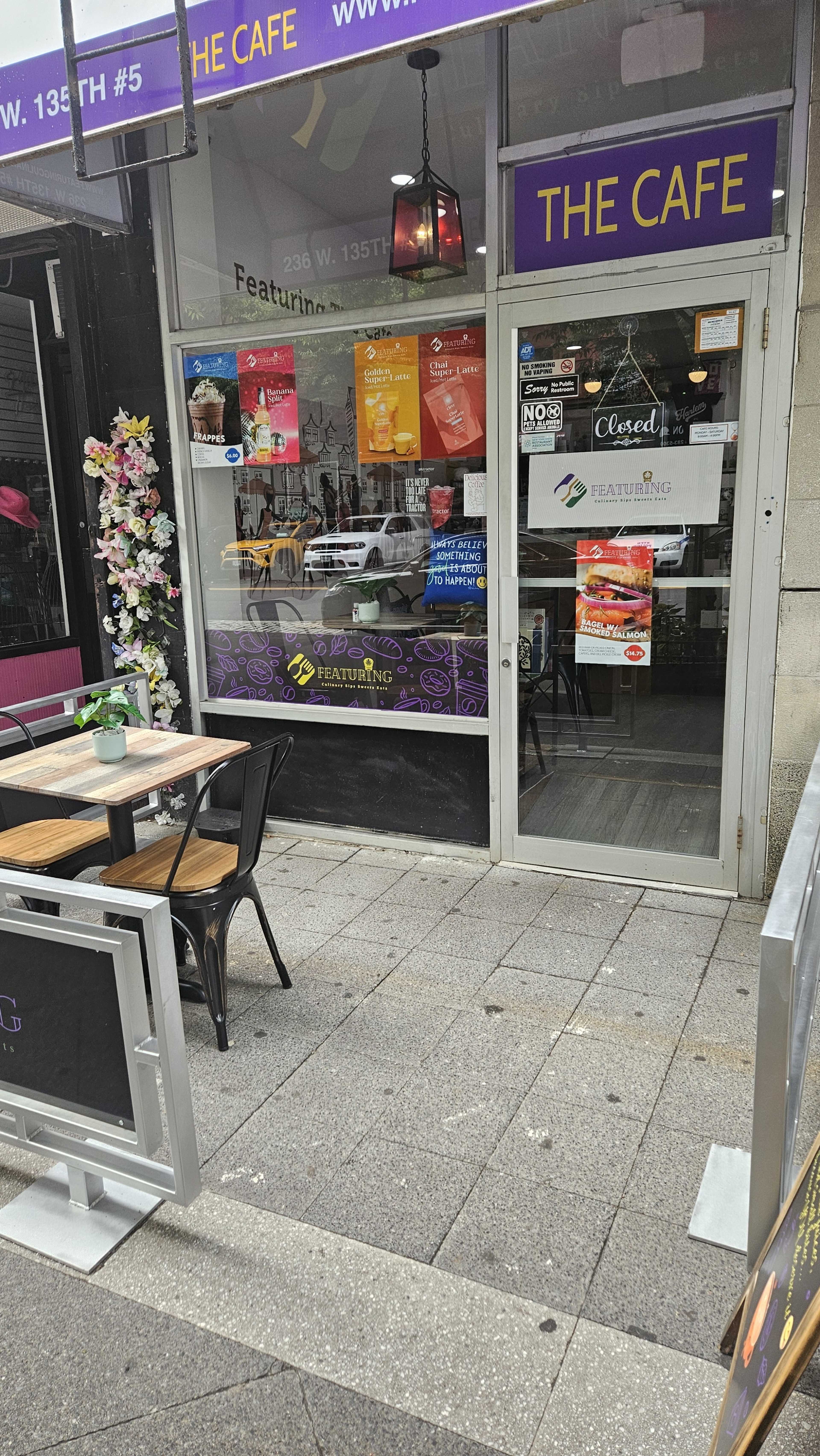 Harlem business and residential street, next to a NYPD Precinct, warm and cozy decor, inspiring manifestation of dreams. Image in Harlem, New York, NY