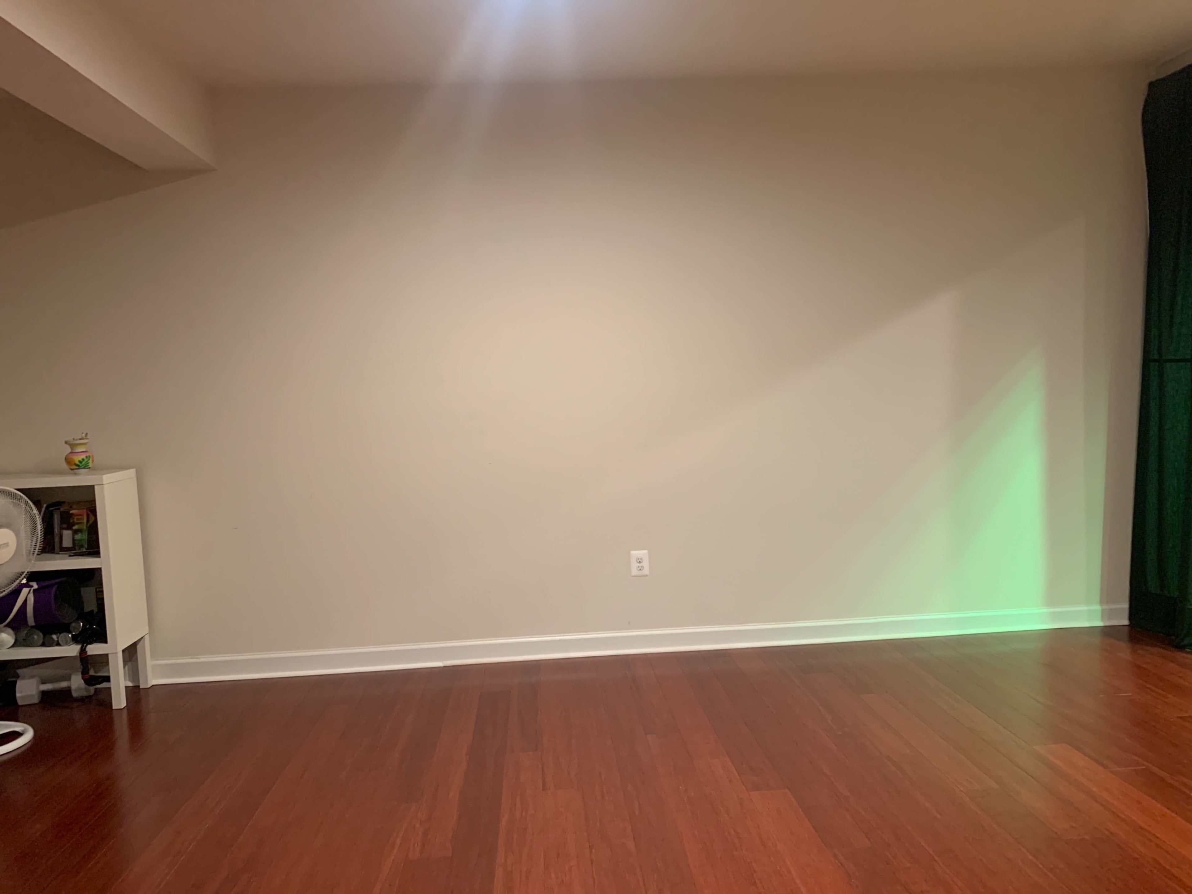 Entertainment room with continuous floor space and backdrop curtain Image in Maple Lawn, Fulton, MD