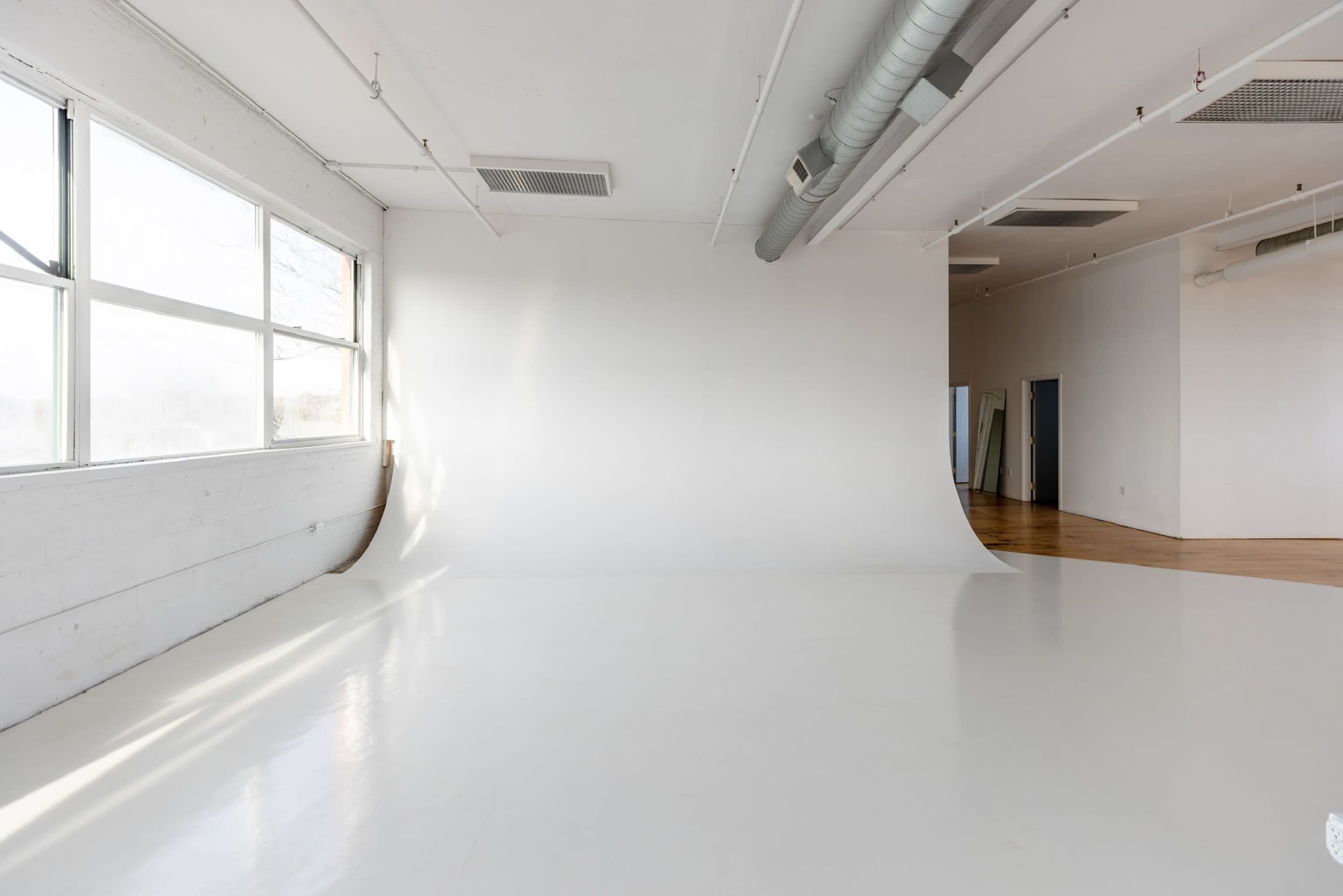 Expansive Bright Natural Light Open-Concept Loft Studio w/ Cyclorama Image in REAR BUILDING, Newton, MA