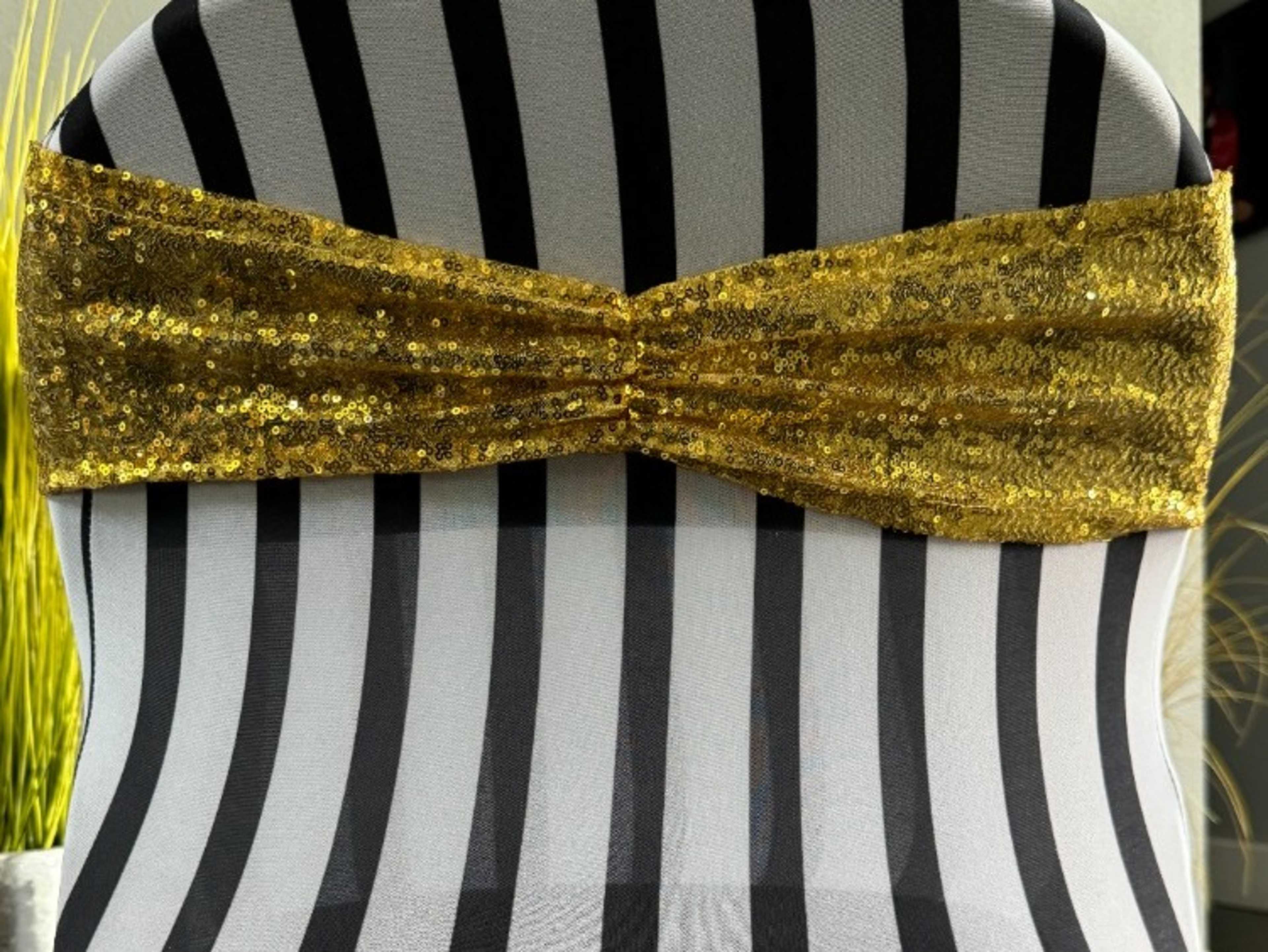 Gold Sequin Spandex Sash