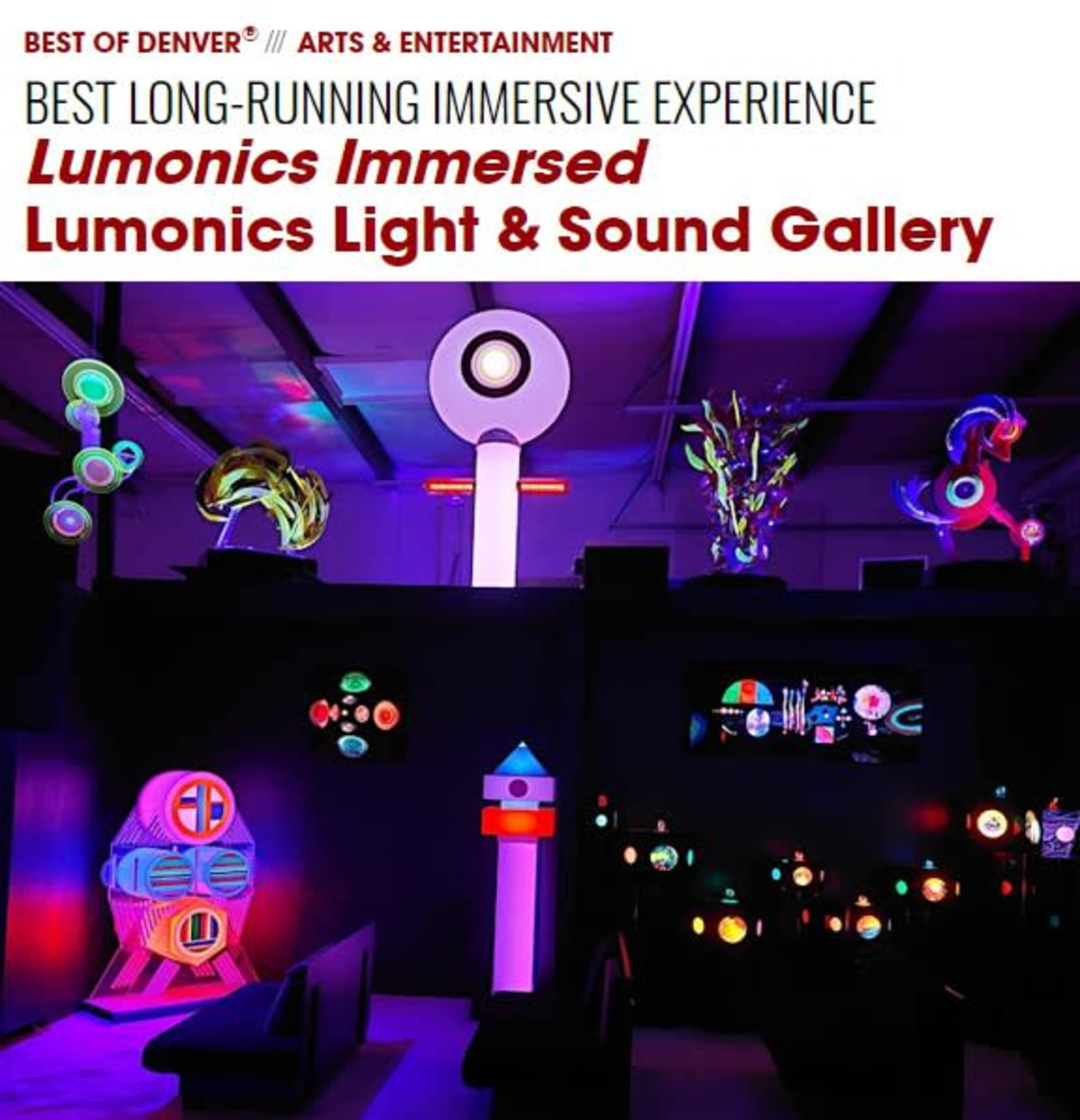 Futuristic Event Space that consists of Light Art Gallery and Performance/Meeting Space Image in Welby, Denver, CO