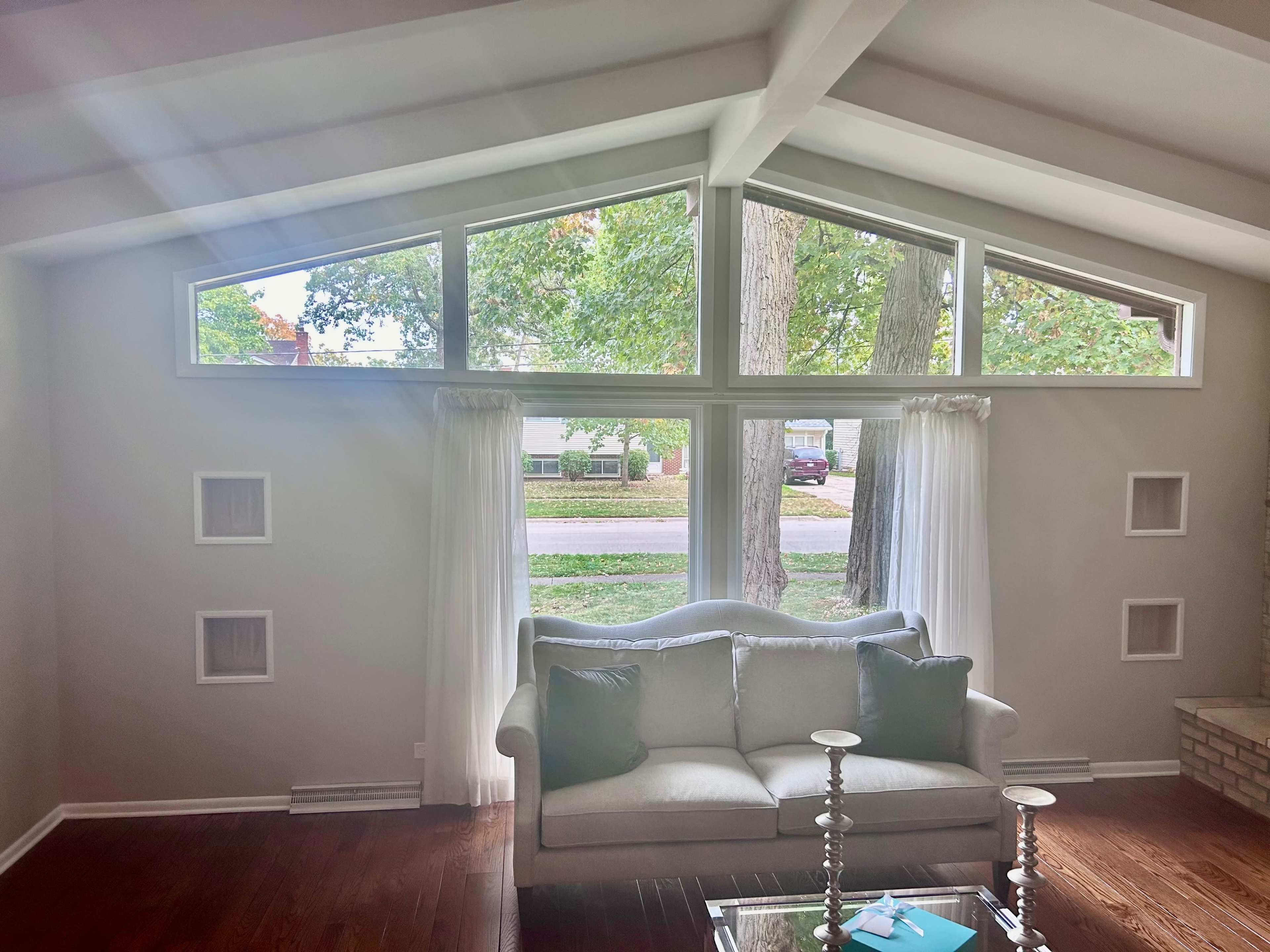 Suburban Showstopper with vaulted ceilings, beams, and large windows. Image in Hanover Township, Bartlett, IL