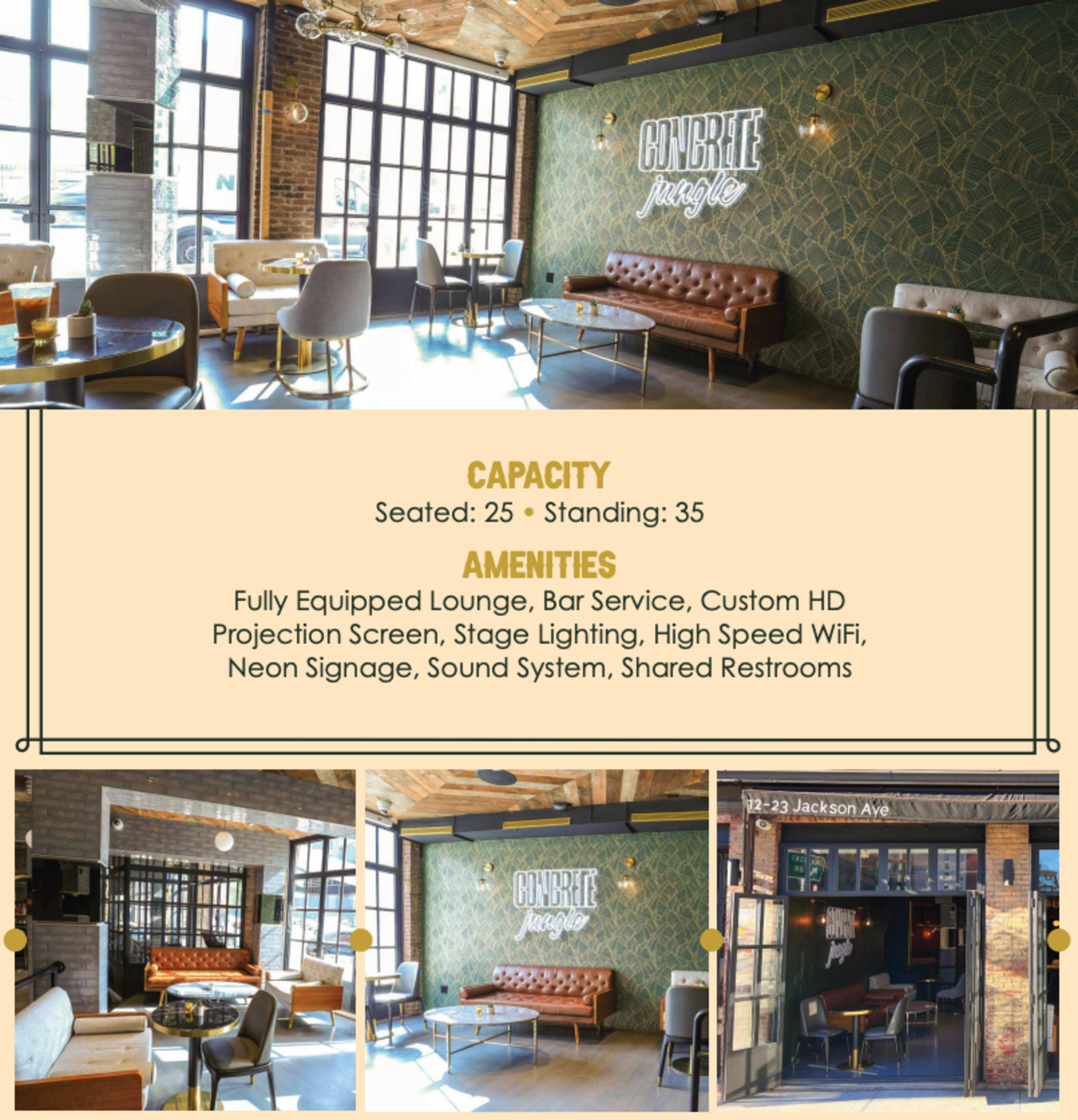 Space rental highlights