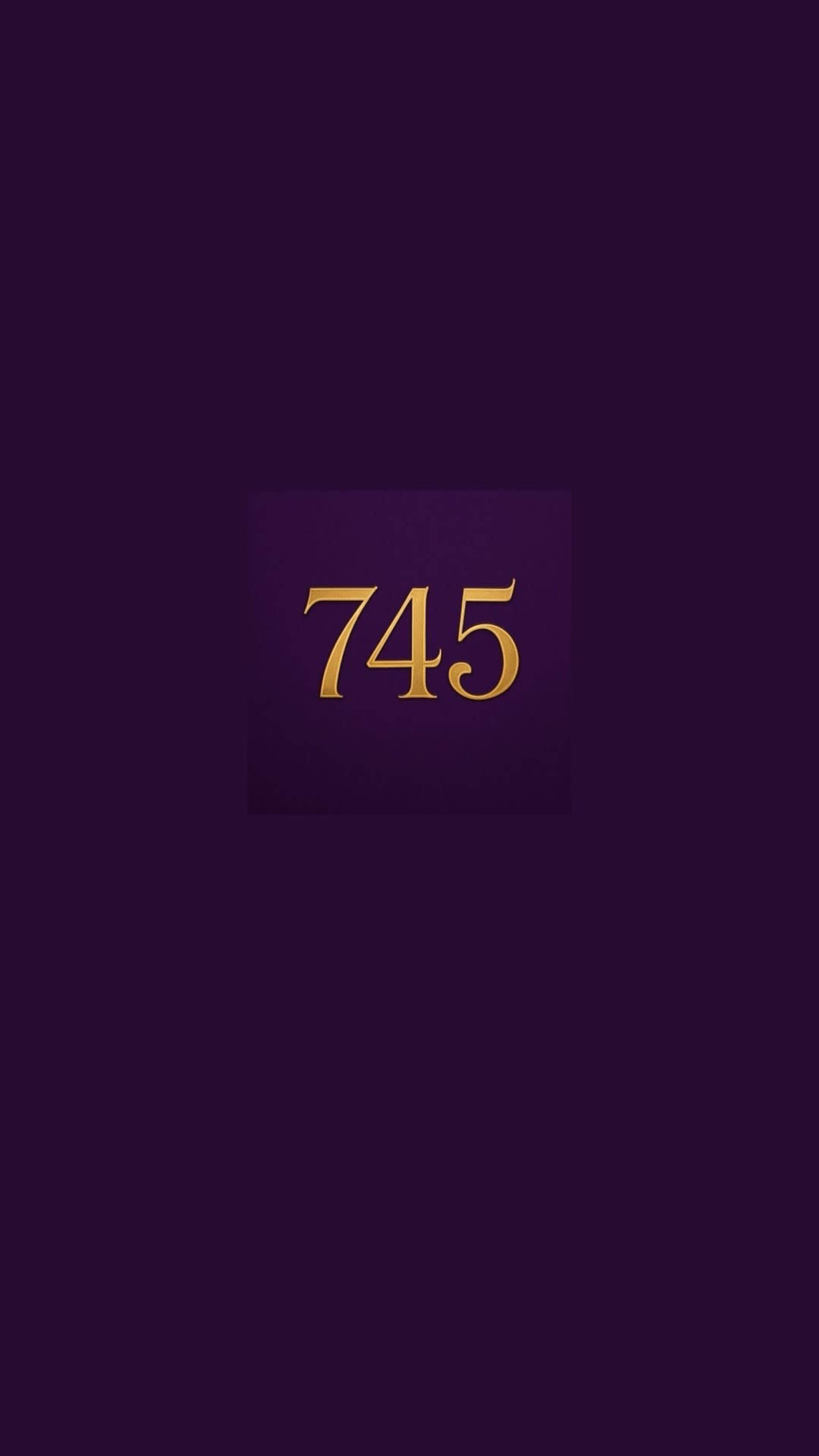 The image features the number "745" in a gold font against a dark purple background.