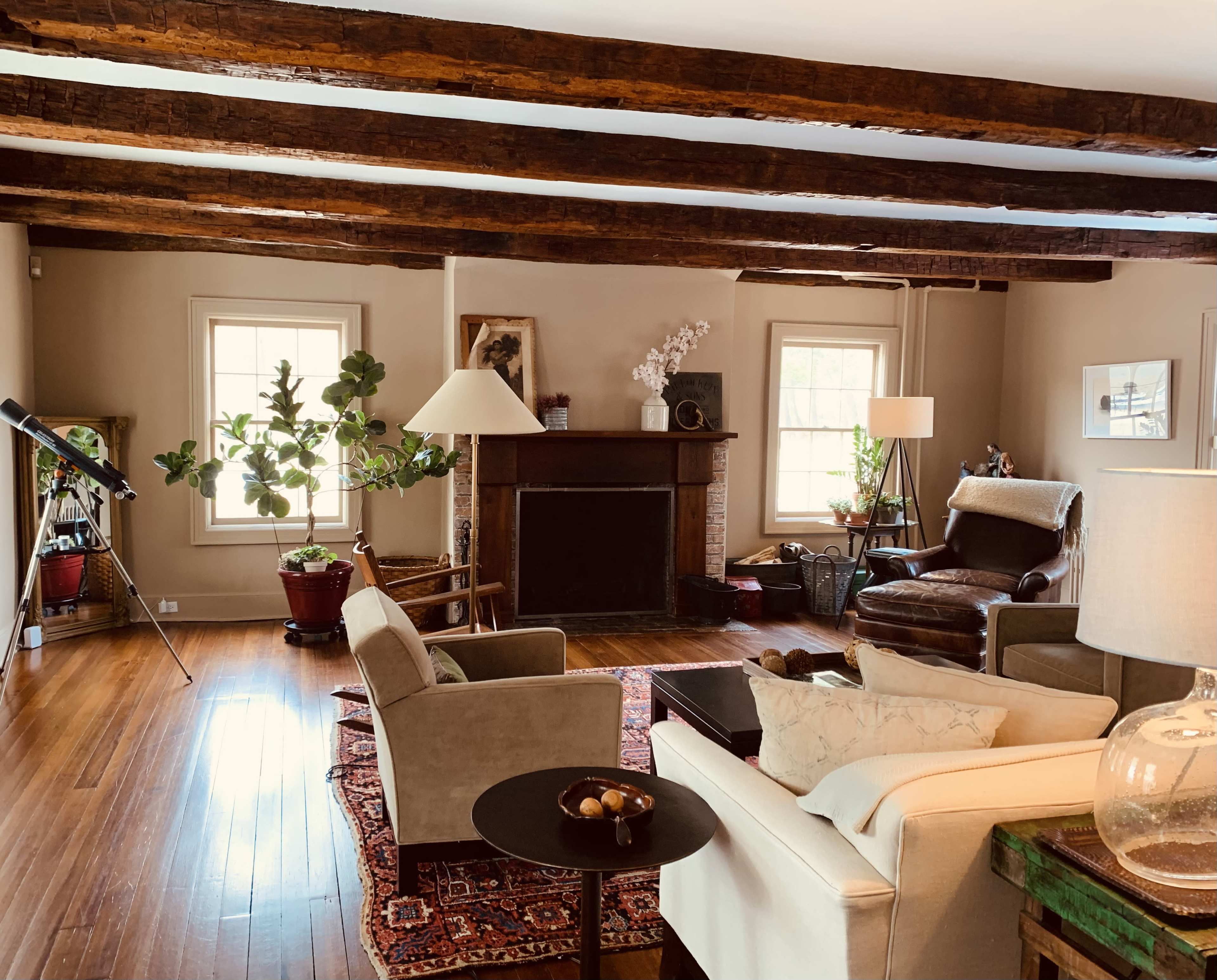 Historic country farmhouse with running brook and stonewalls. Image in Washington, Millbrook, NY