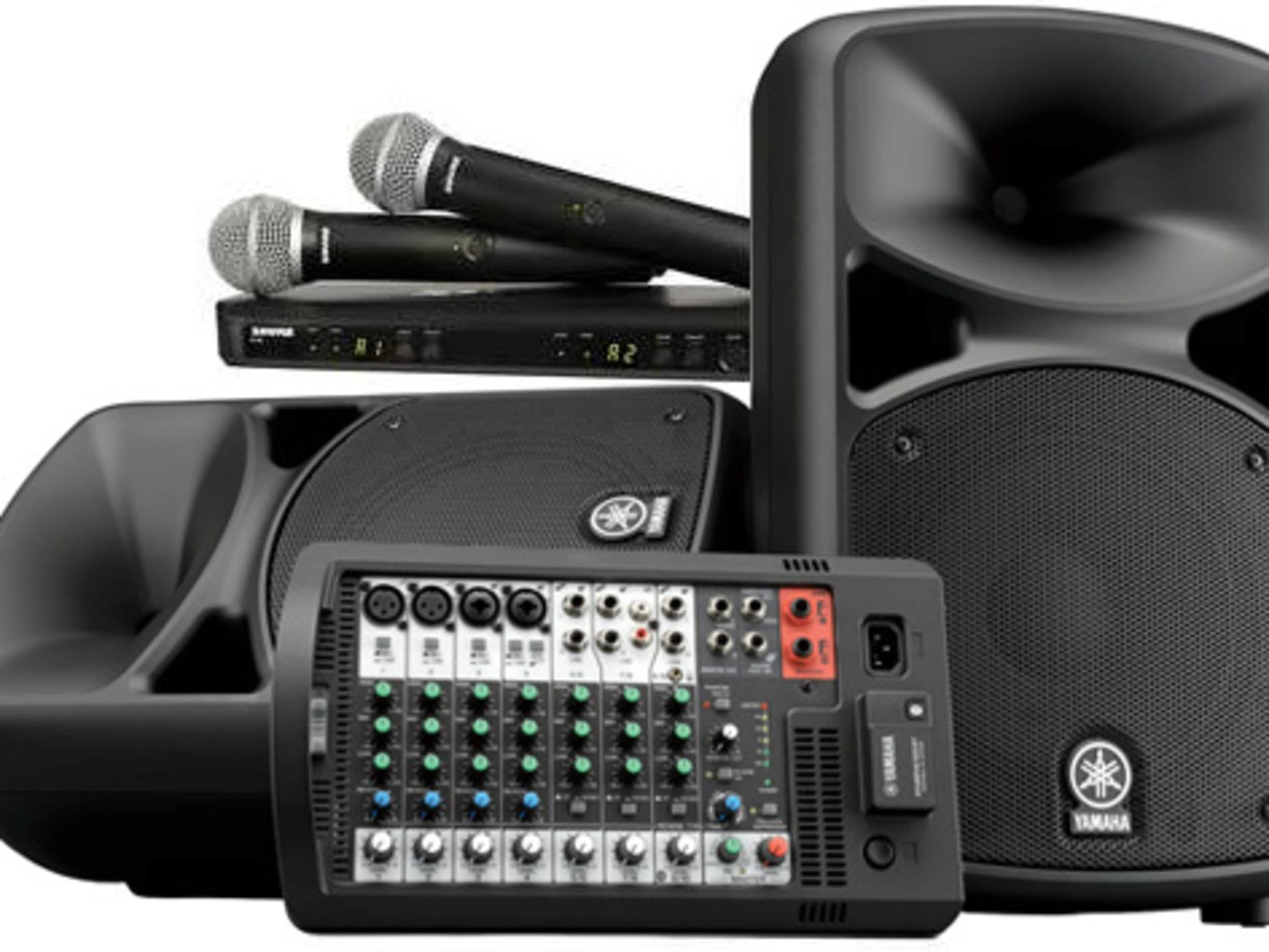 Yamaha Sound System & Wireless Microphones & Stand