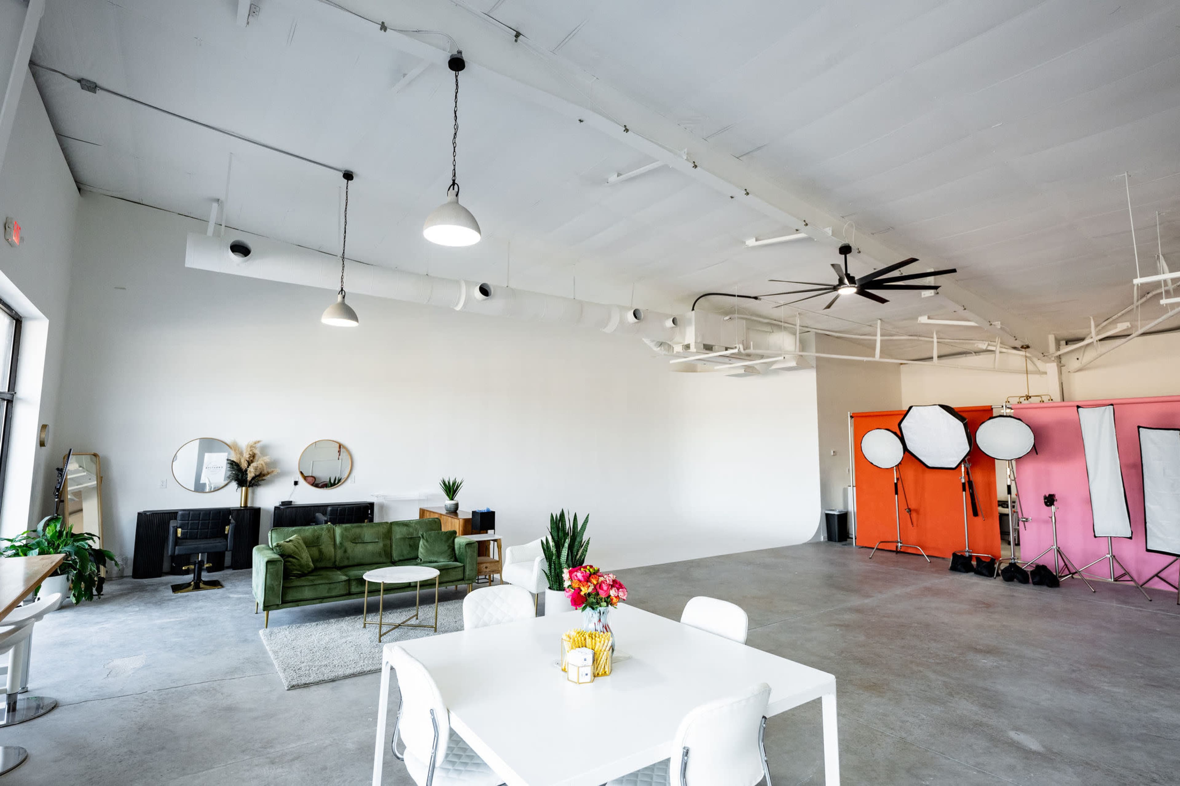 Industrial White 40 Foot Wide Photo Studio with Cyclorama Wall Image in , Richlands, NC