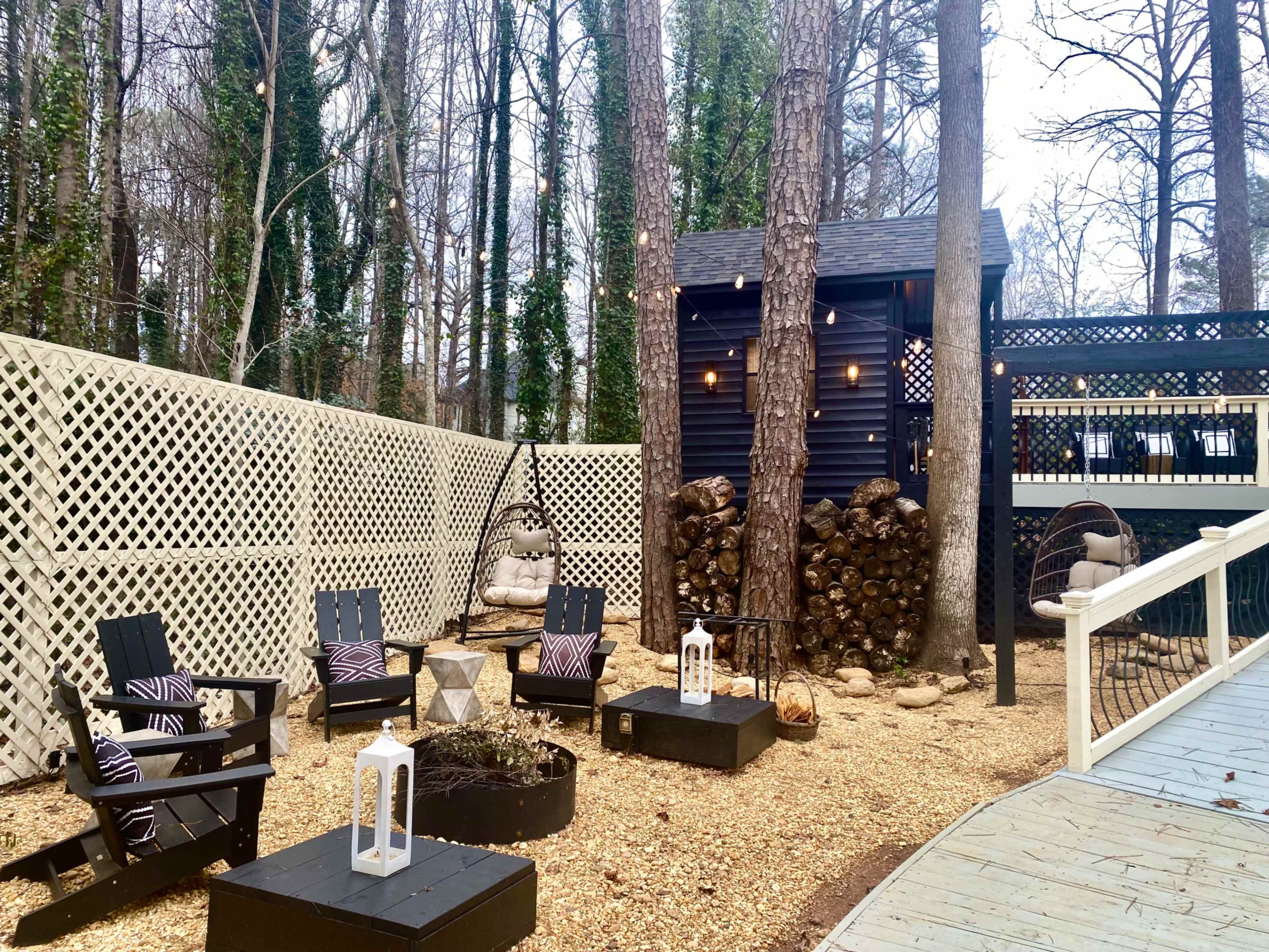 DREAM romantic backyard perfect for mini wedding, proposal, engagement reception, family gathering. Multiple seating areas, outdoor fireplace, library Irish Pub, Art studio and more! Image in , Duluth, GA