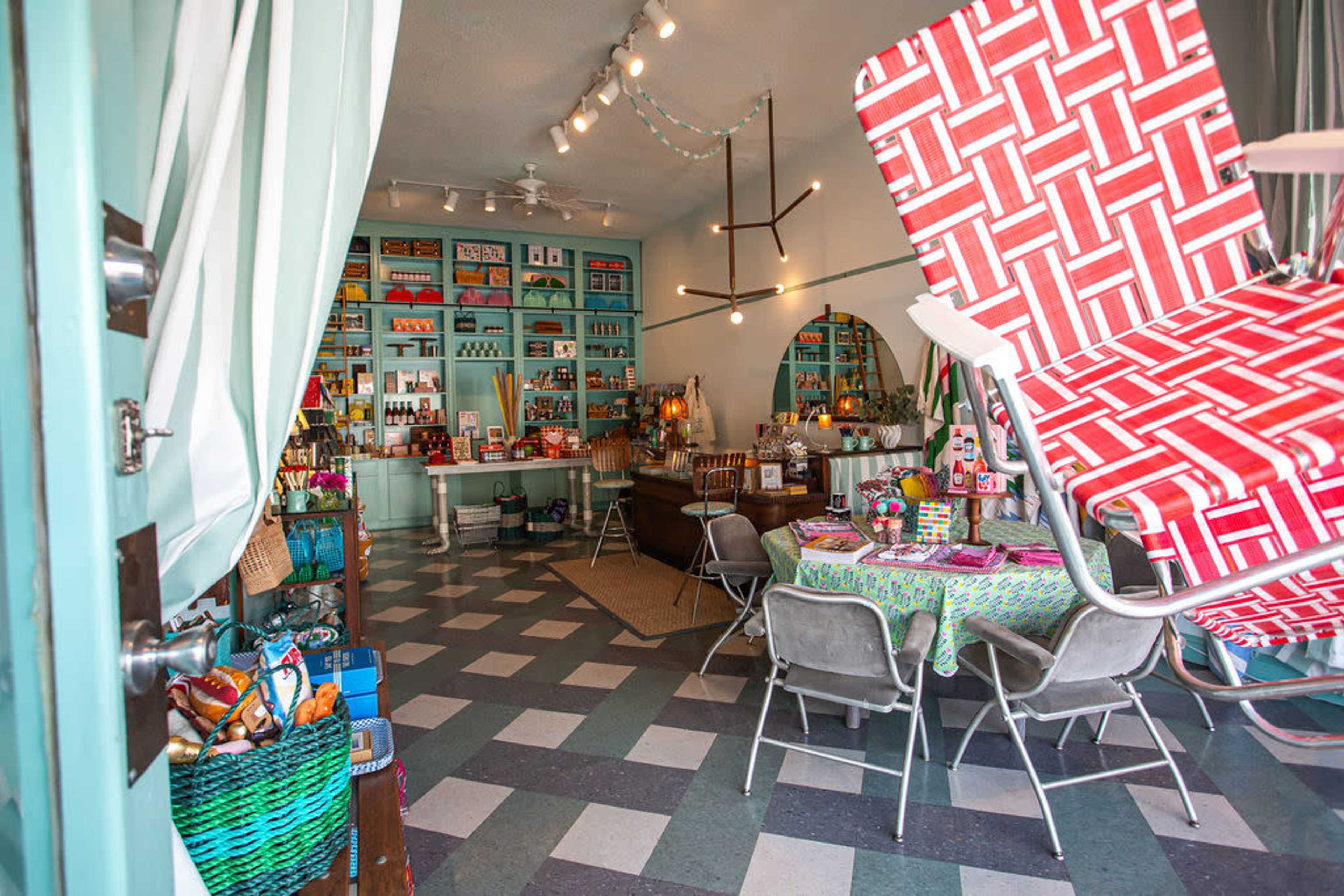 Accidentally Wes Anderson small retail gift shop with timeless feel and rolling ladder Image in Koreatown, Los Angeles, CA