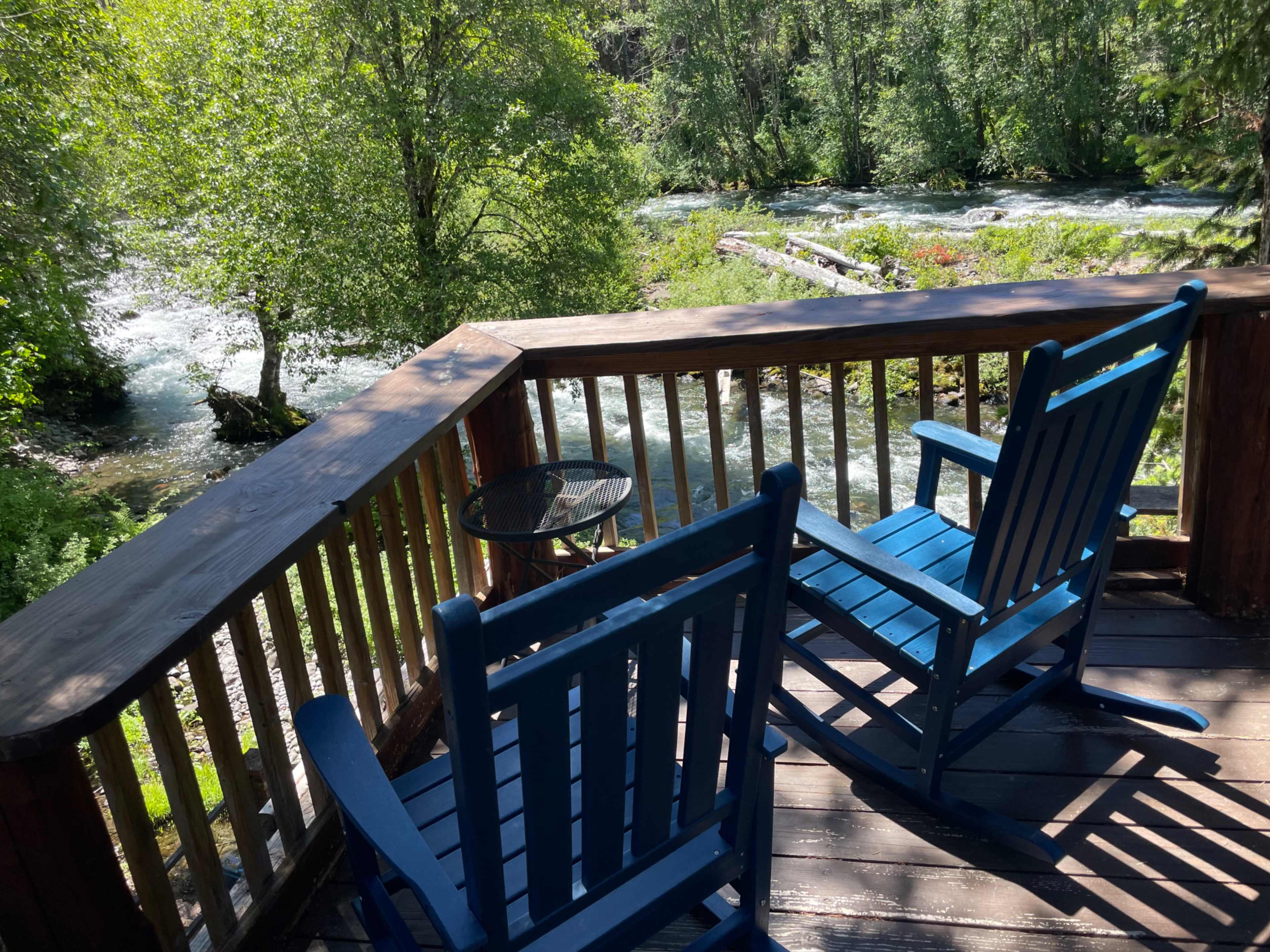 Riverfront lodge, old west town, waterfront decks, outdoor living rooms, fire pit, lodge Image in , Idanha, OR