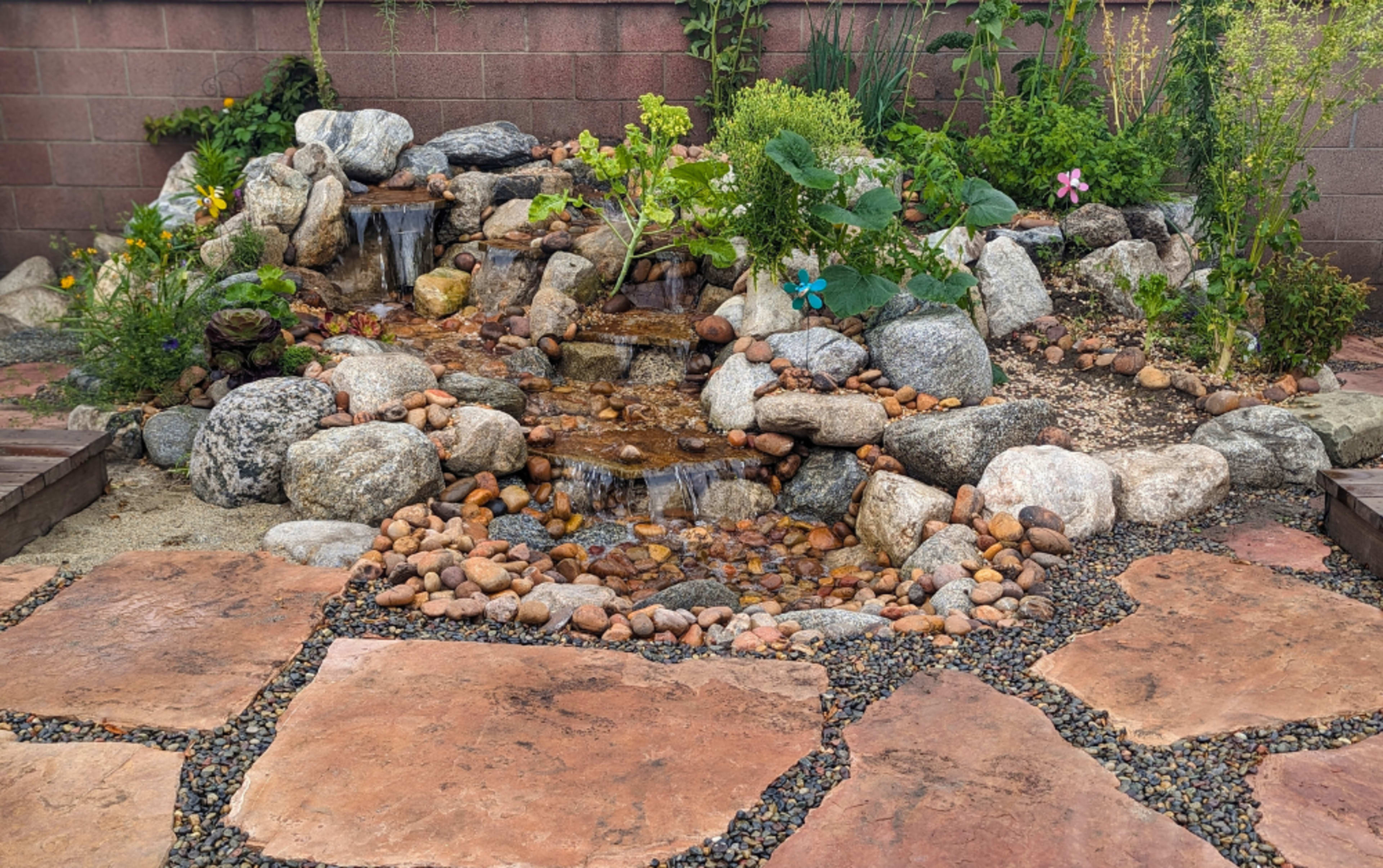 Hidden Backyard Garden Oasis in Leimert Park with Waterfall Image in Jefferson Park, Los Angeles, CA