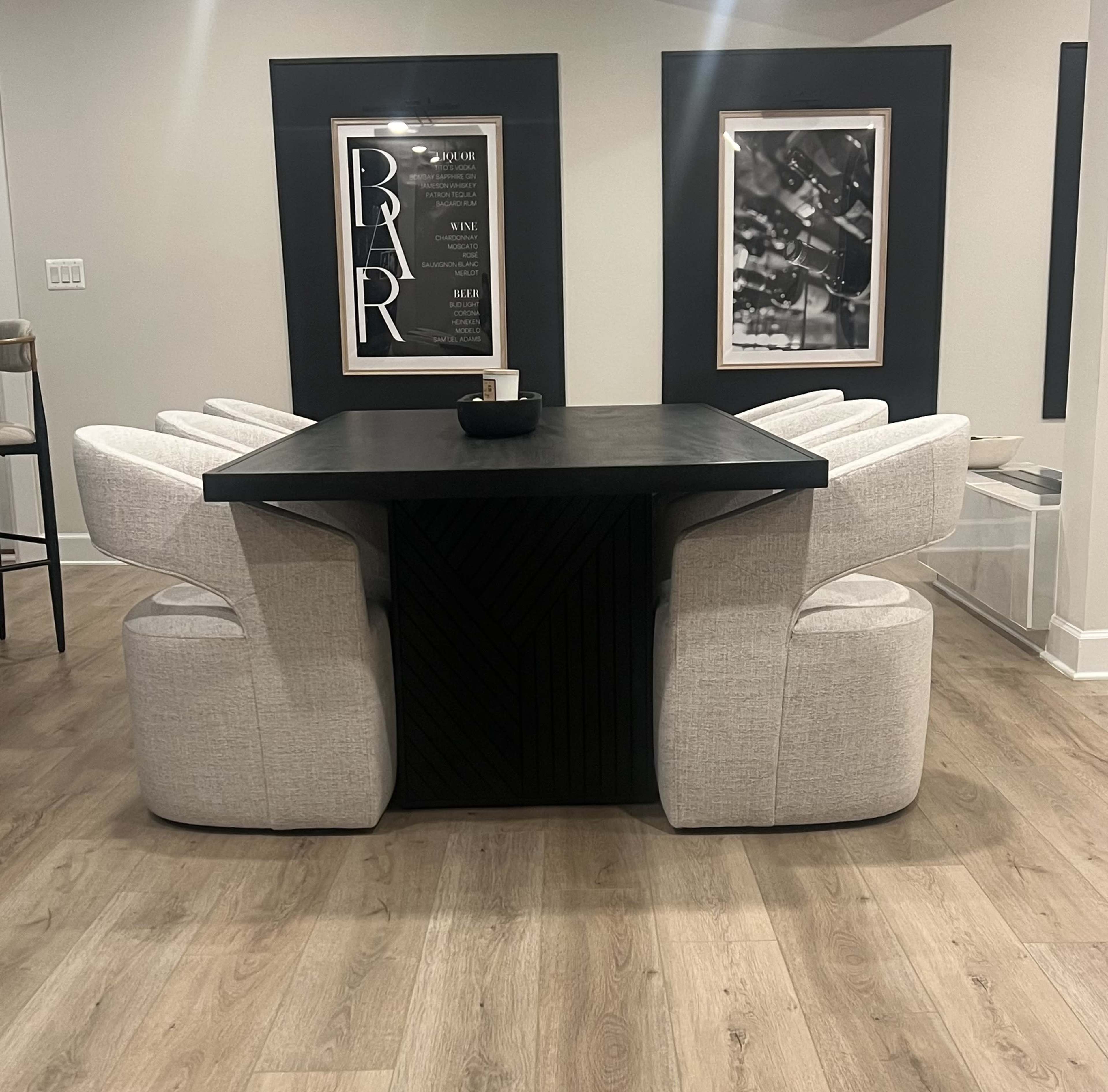 Modern Luxury Basement Lounge with Sleek Wine Room Image in Greater Upper Marlboro, Bowie, MD
