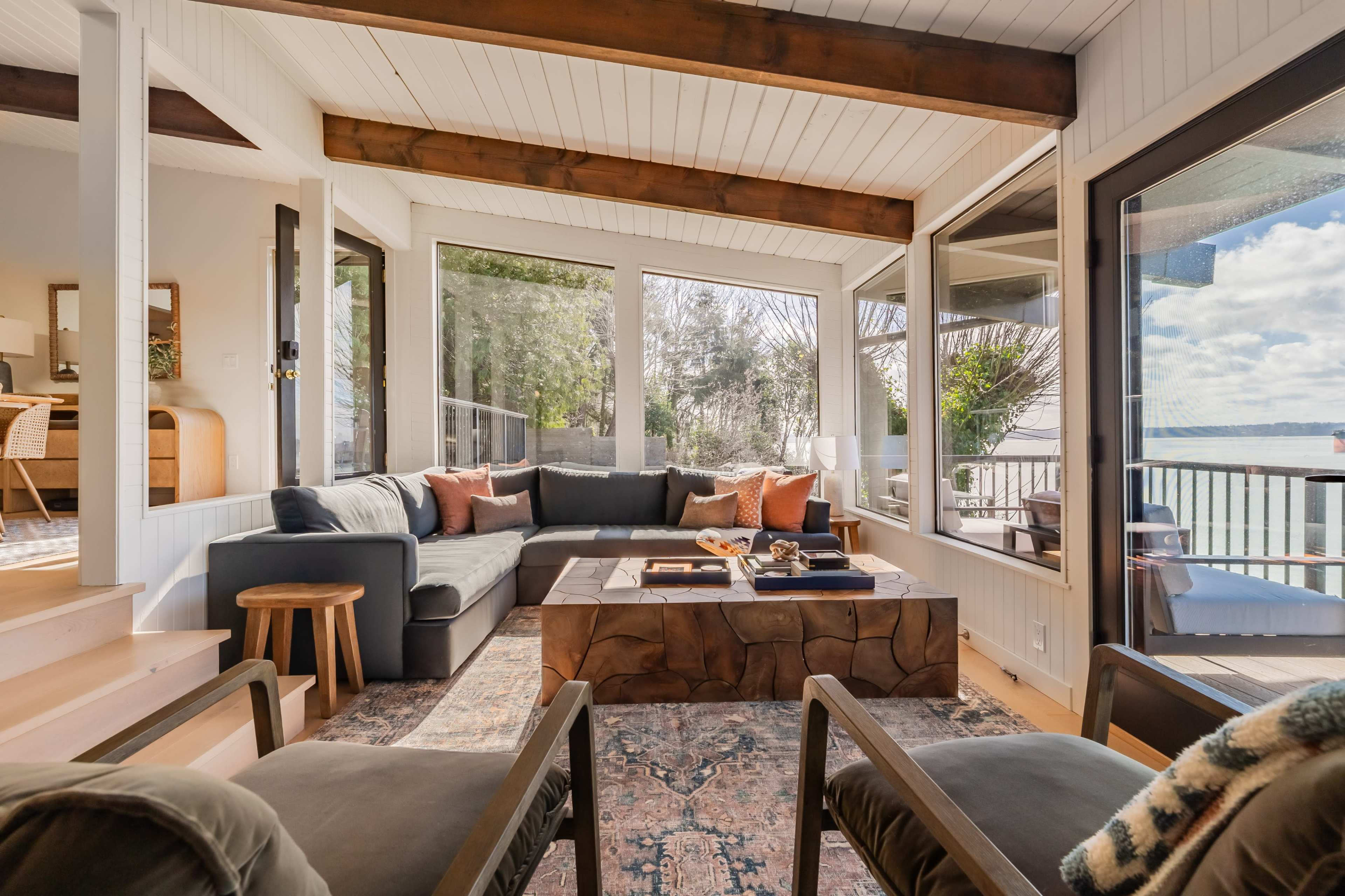 Manzanita Beachfront Escape | 75ft Water Views, Private Beach Access & Fire Pit Image in Vashon, Vashon, WA