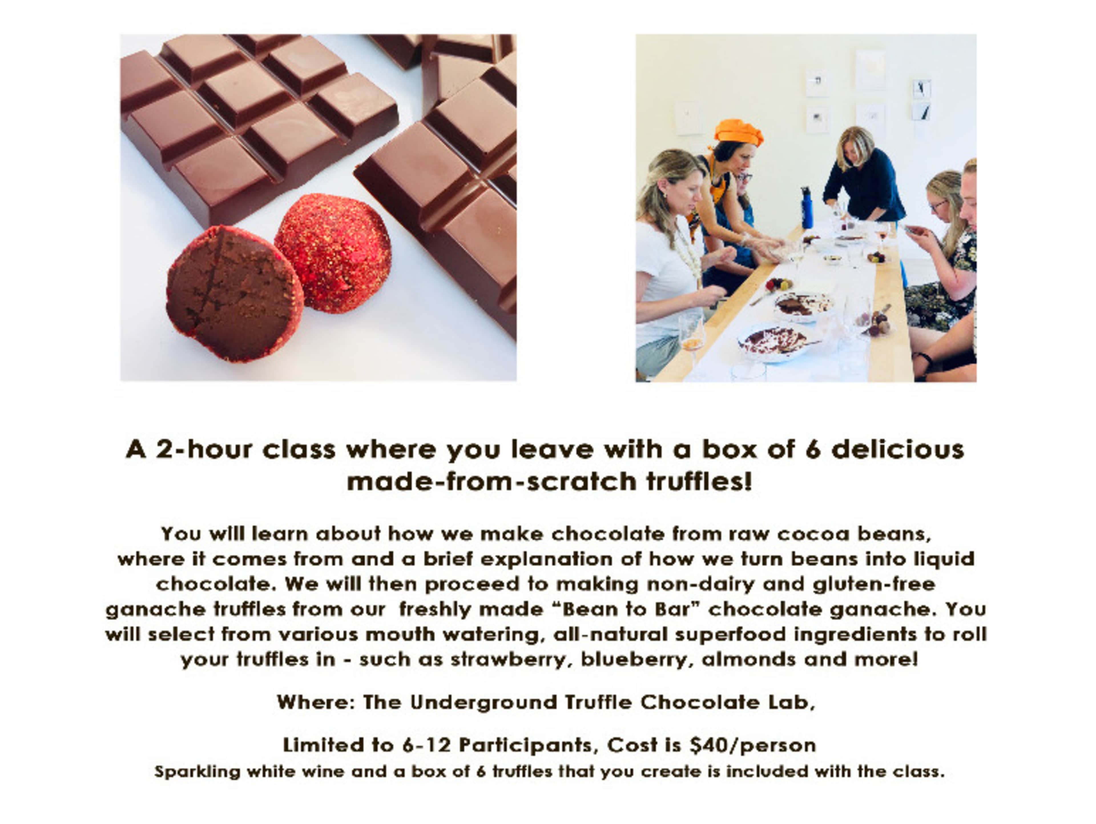 Truffles and Bubbles truffle making class