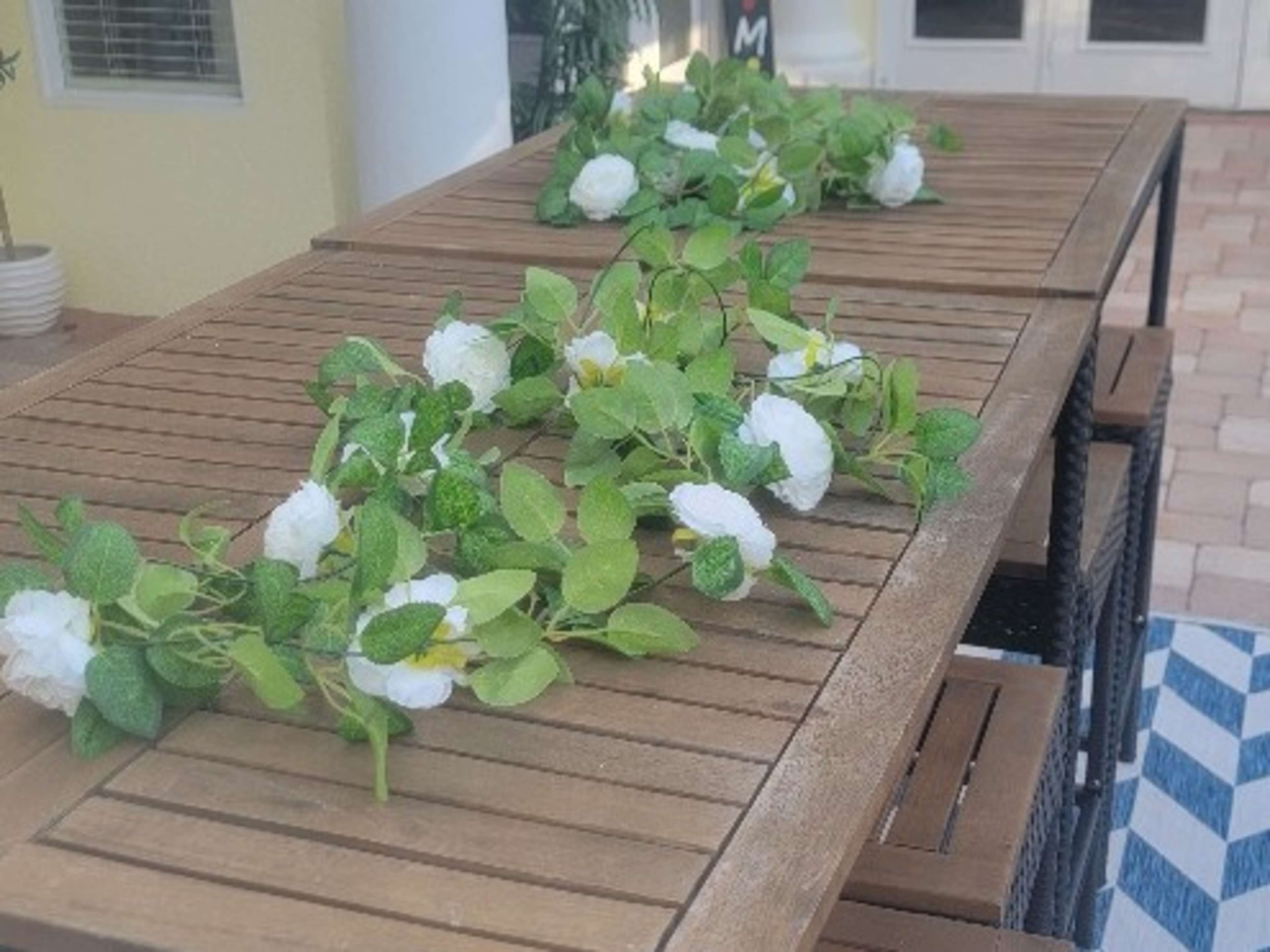 Strands of white floral