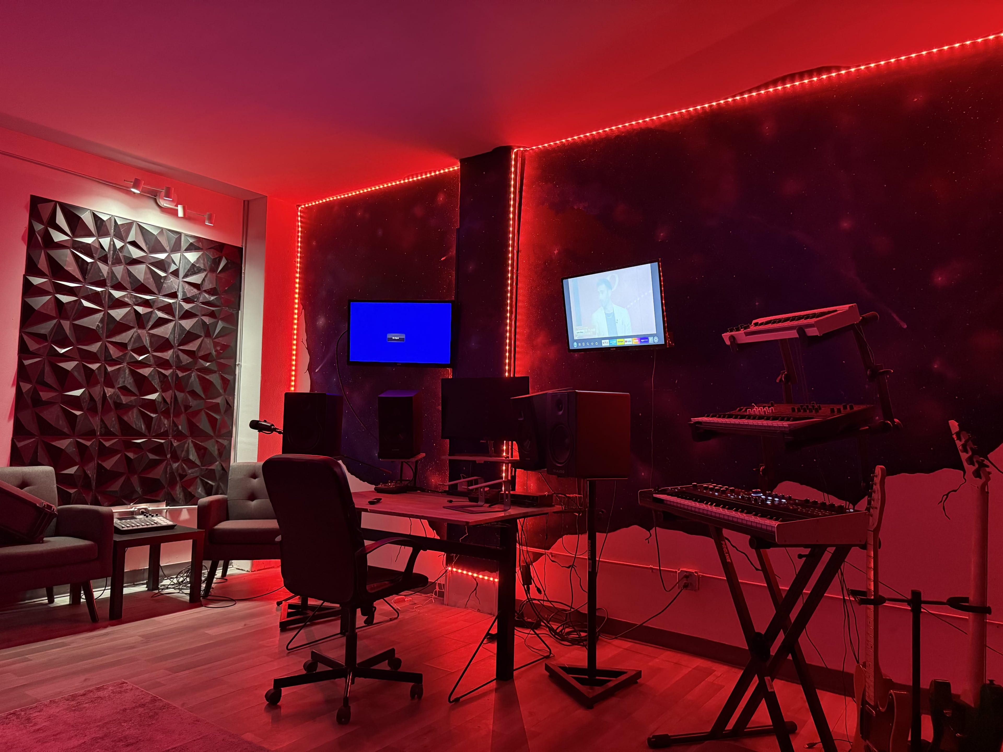 Professional Recording Studio with LED Lighting and Creative Vibe Image in Downtown West, Saint Louis, MO