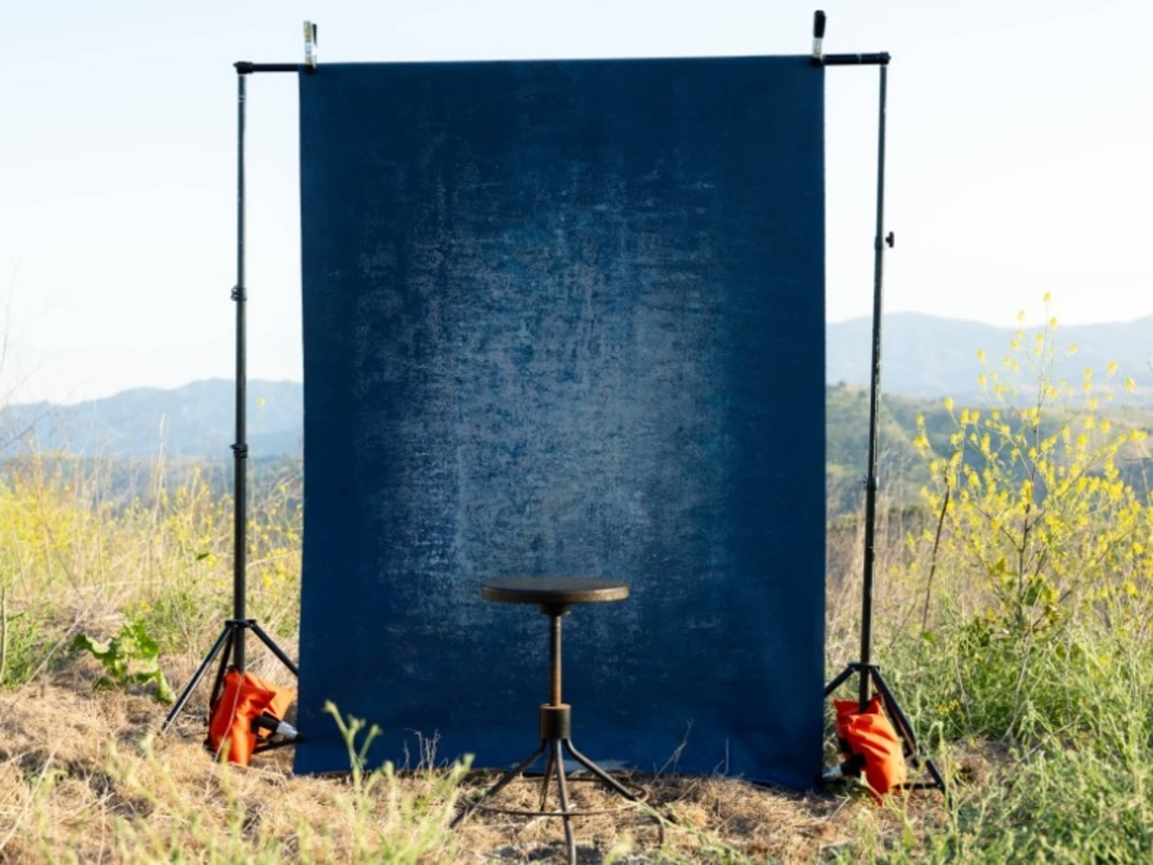 Hand painted "denim" look canvas backdrop. 