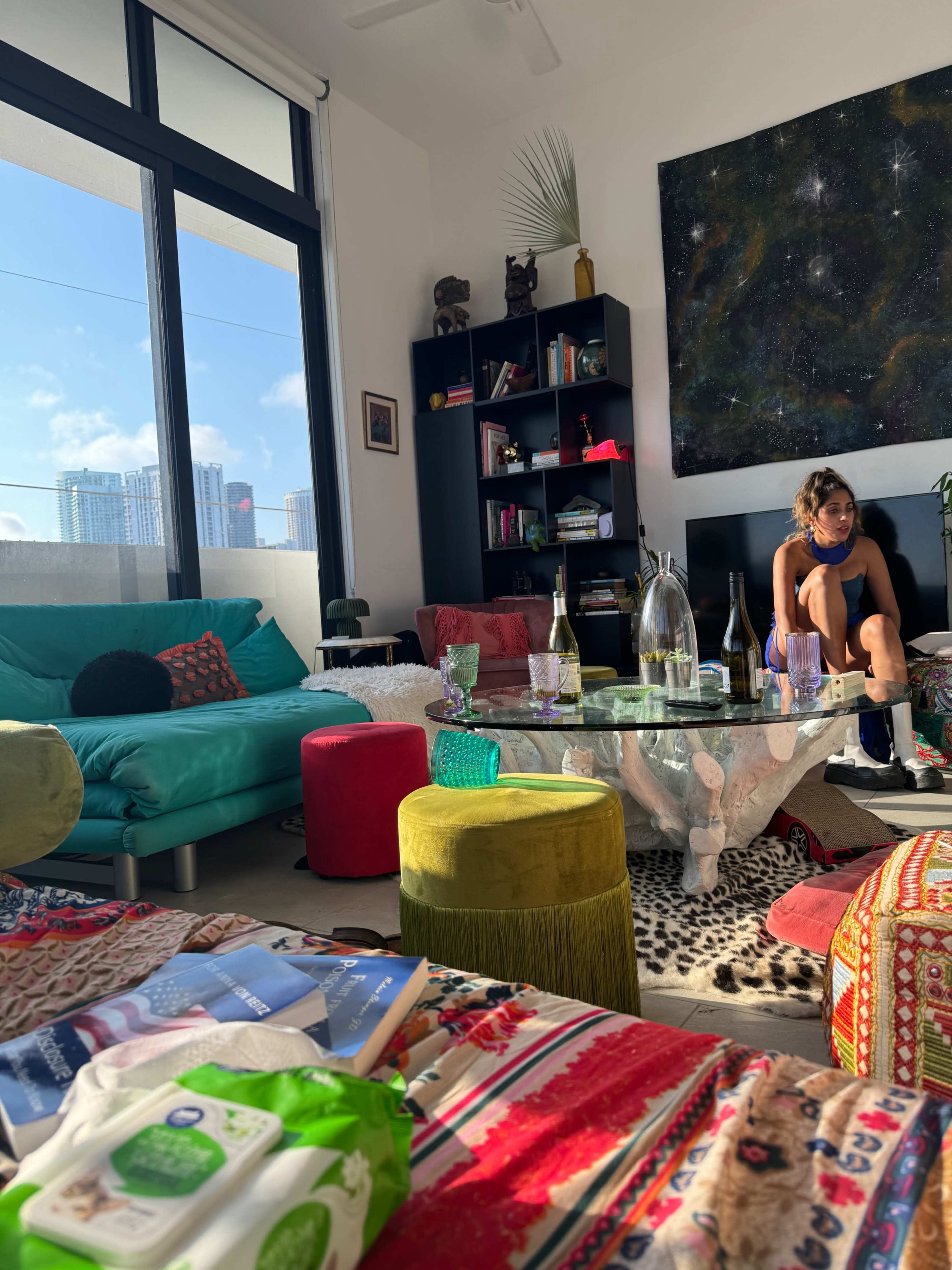 Tall Ceilings, Large Terrace, and Vibrant Well Lit  Interior Image in Downtown Miami, Miamk, FL