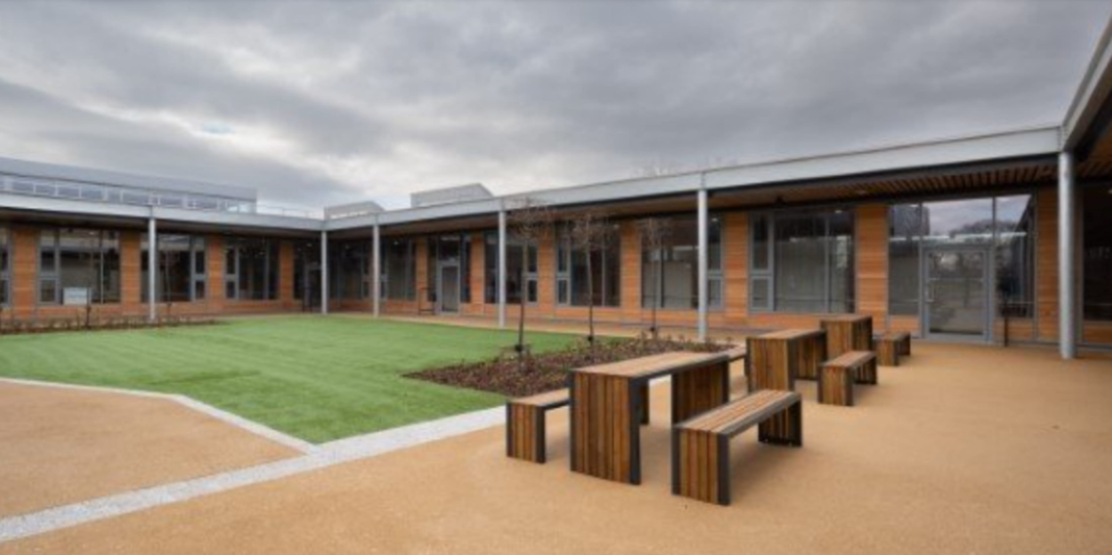 Tranquil Courtyard which sits directly between other rooms. Image in Heald Green, Cheadle Hulme, ENG