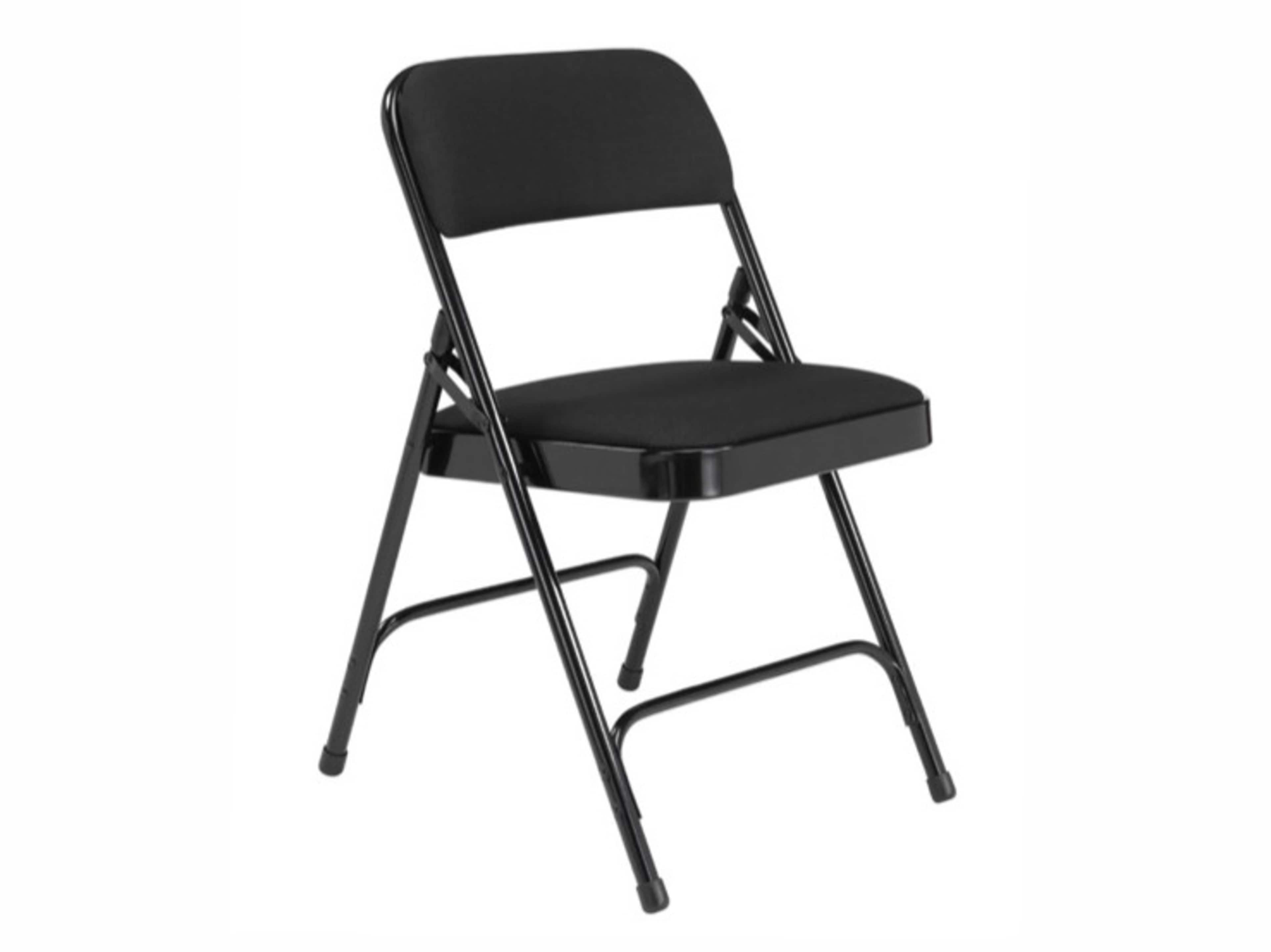 Black Metal Folding Chairs with Cushion