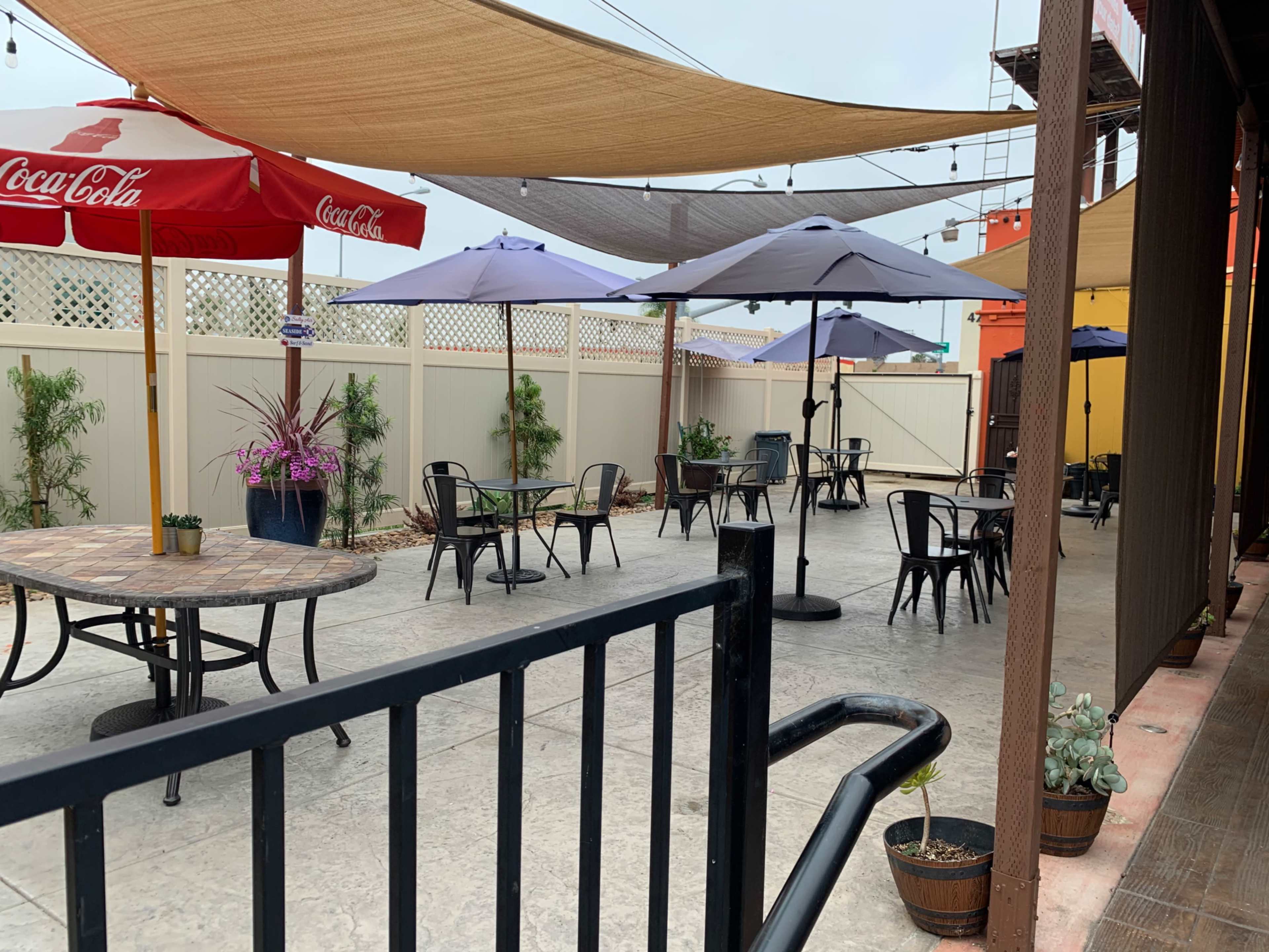 Secluded and Peaceful rustic patio in the back of the Restaurant Image in Kensington, San Diego, CA